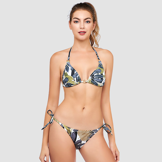 Rainforest Print Triangle Bikini Top - Sexy Swimwear for Women - Perfect for Beach Vacation, Pool Party & Summer Getaways