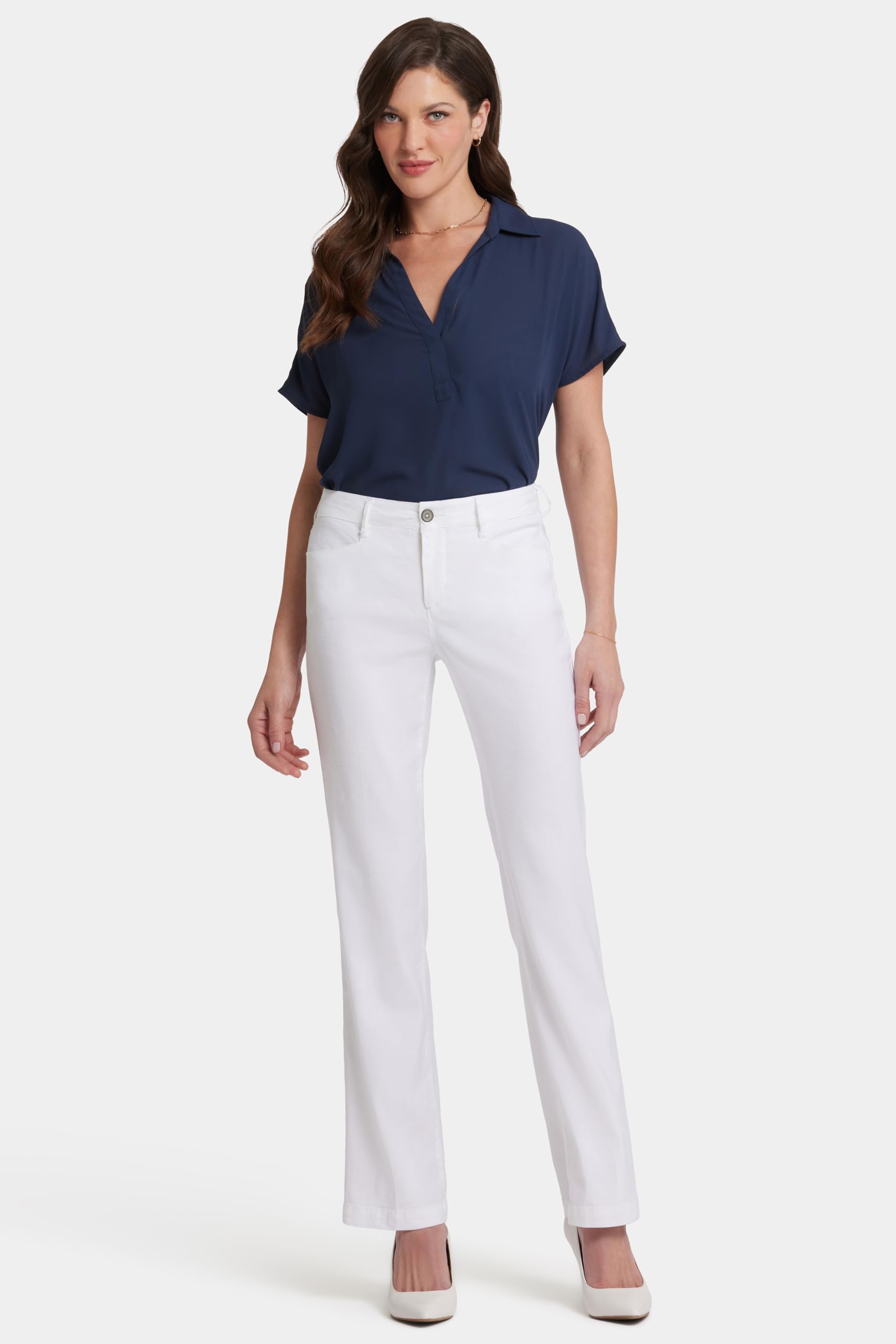 NYDJ Women's Stretch Linen Pants - Comfortable Slim Fit Trousers for Work, Office & Casual Wear | Breathable Summer Pants for Women