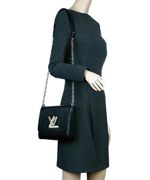Louis Vuitton Twist MM Handbag in Black Epi Leather with Gold-Tone Lock - Elegant Shoulder Bag for Women, Perfect for Work, Evening Events & Luxury Fashion Accessories