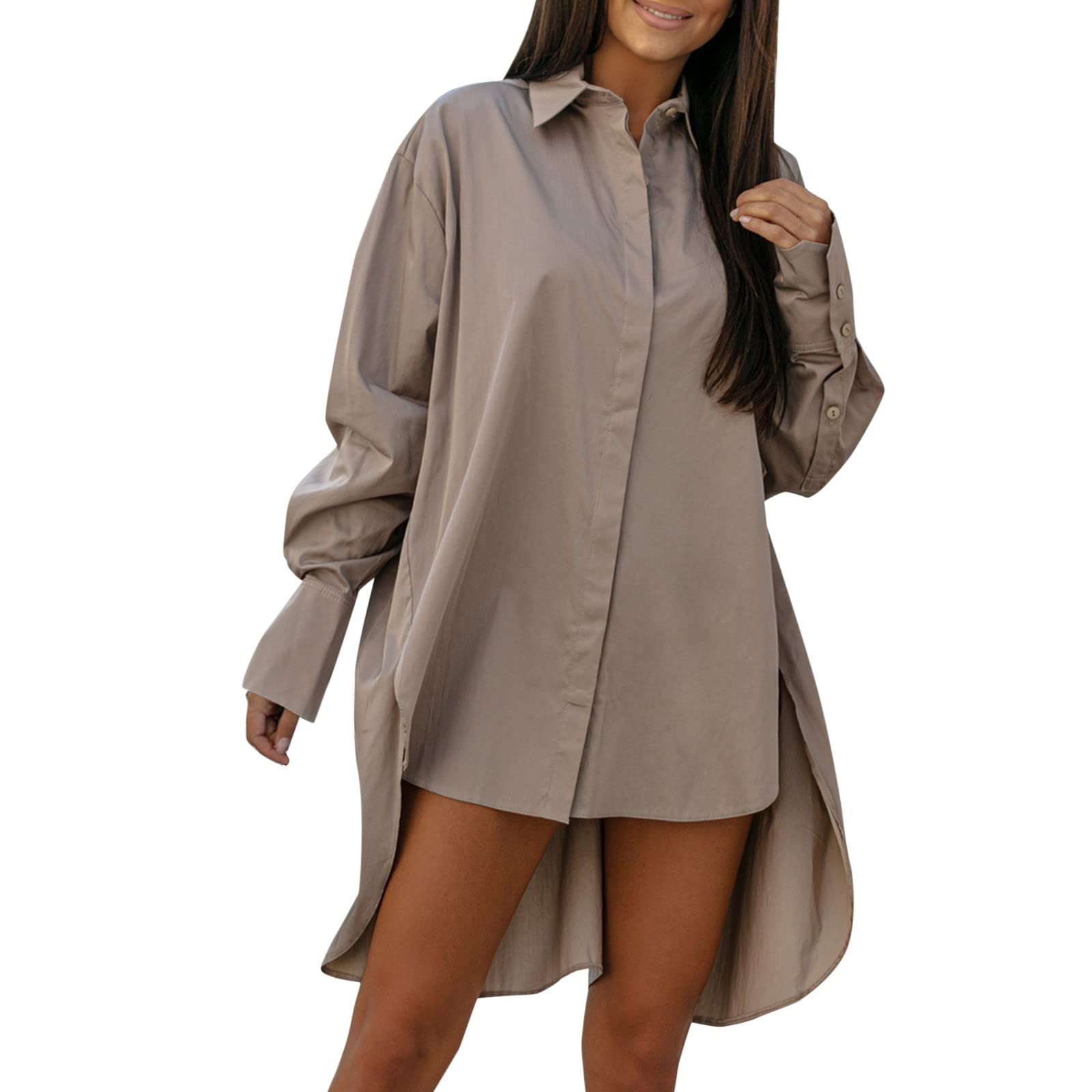 Women's Long Sleeve Stripe Blouse with Turn-Down Collar & Button Front - Plus Size Loose Fit Tops for Casual & Dressy Occasions | Office Wear, Date Night, Weekend Outfits