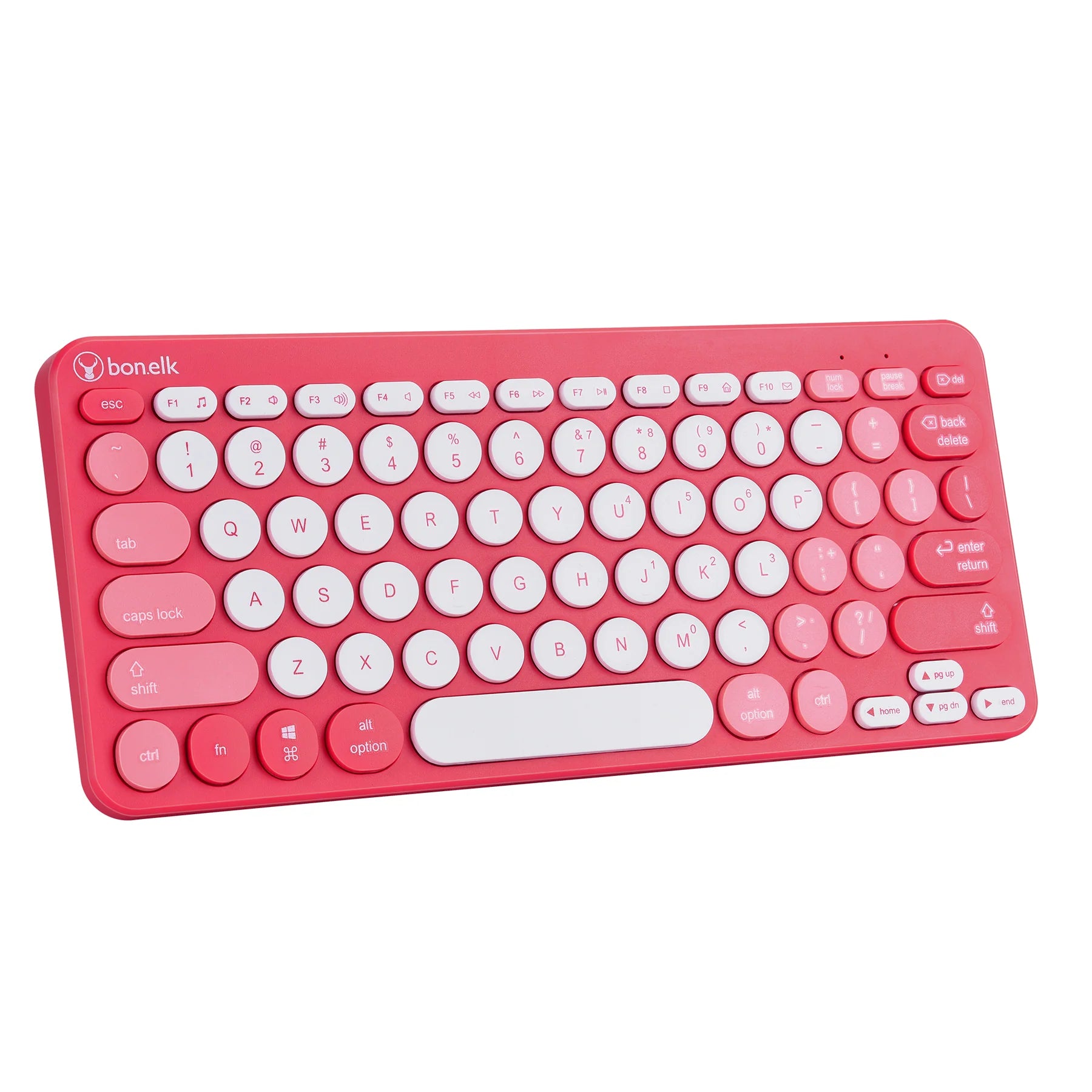 Bonelk KM 383 Wireless Keyboard and Mouse Combo - 2.4GHz USB, Quiet Click, Ergonomic Design (Red) - Perfect for Office, Home, and Gaming Use