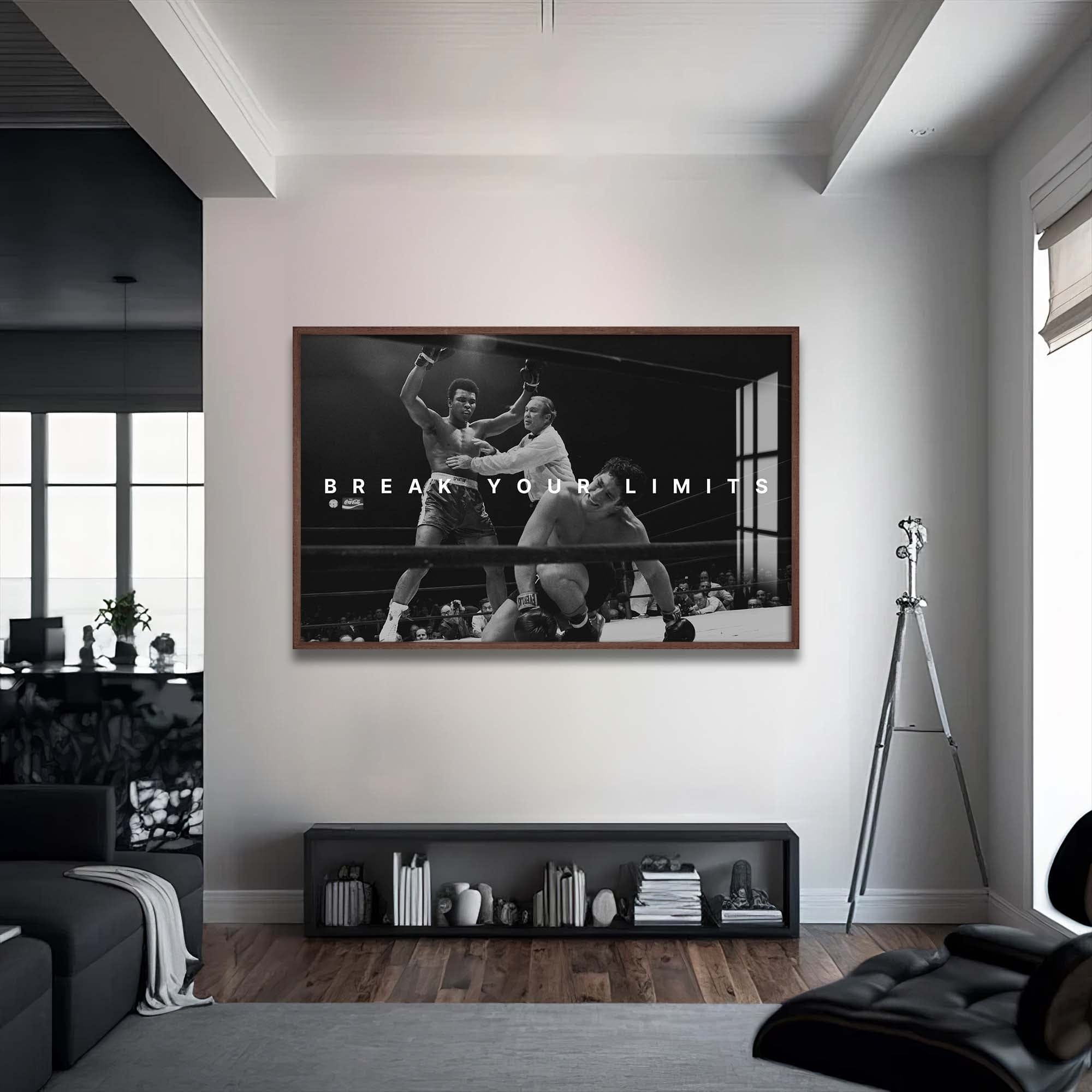Muhammad Ali Break Your Limits Motivational Quote Wall Art - Perfect for Home Gym Office Decor & Boxing Enthusiasts