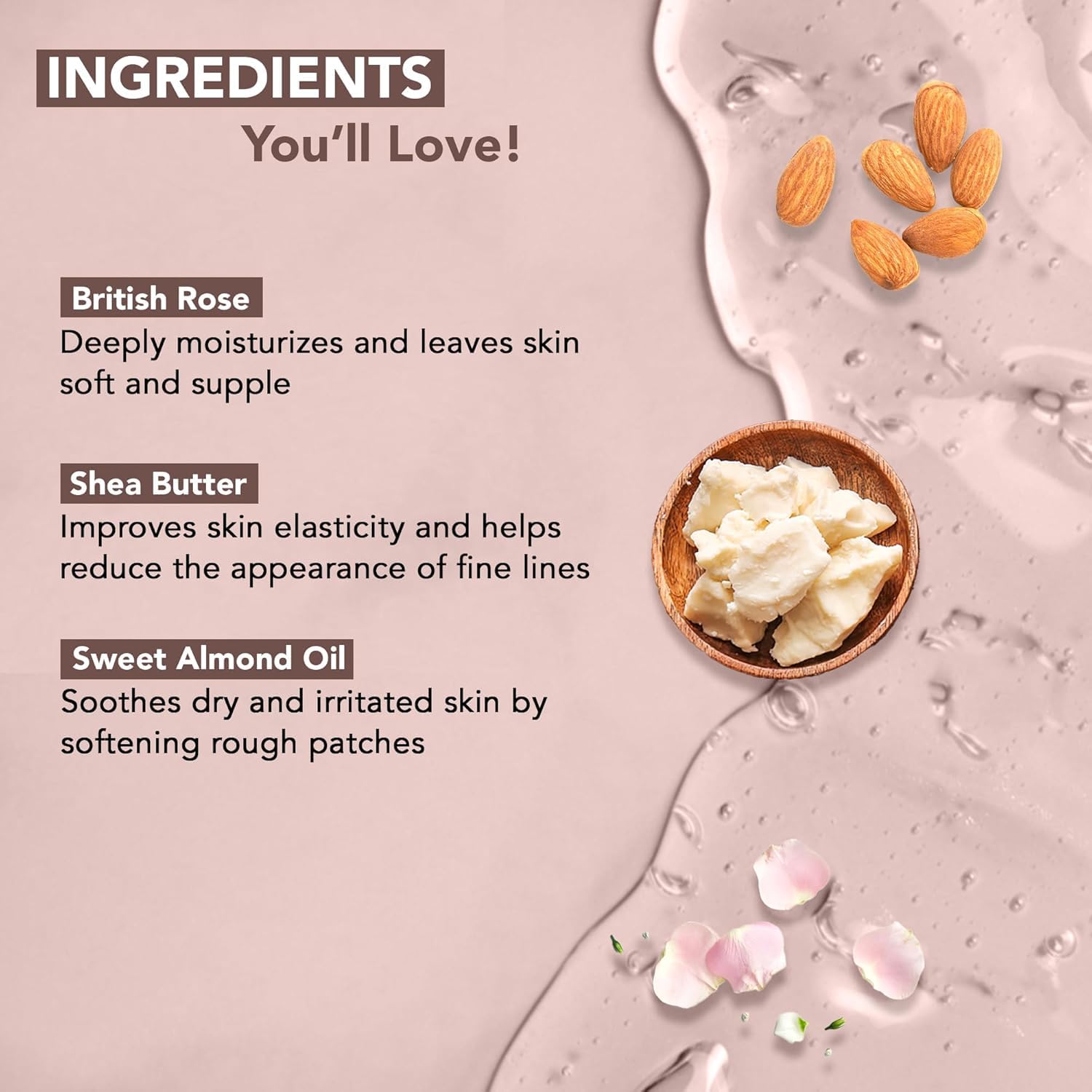 Botanic Hearth British Rose & Almond Body Wash with Shea Butter - Moisturizing Shower Gel for Soft, Smooth Skin | Sulfate & Paraben Free | 16 fl oz | Perfect for Daily Hydration & Relaxing Bath Time