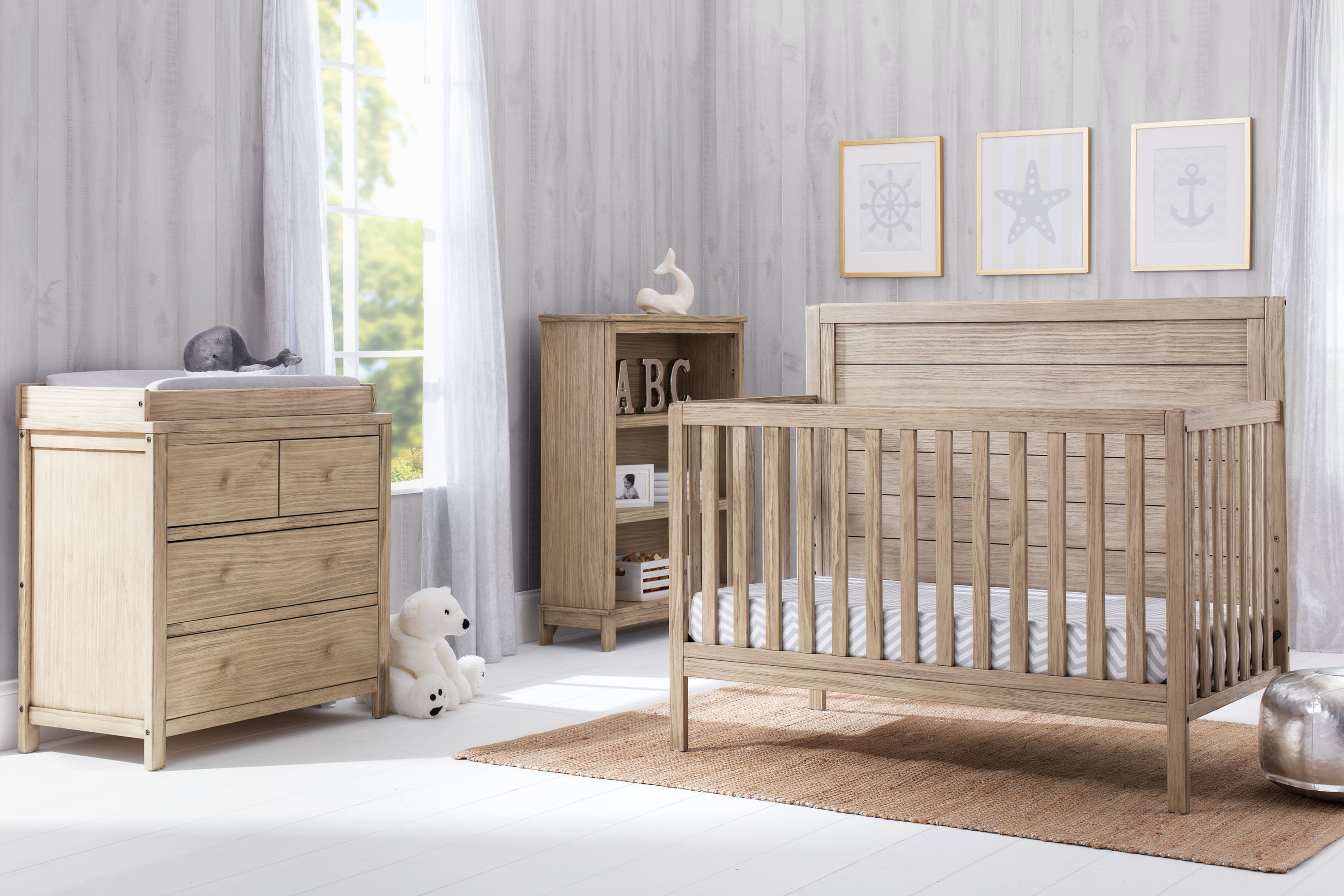 Cambridge 4-in-1 Convertible Baby Crib - Toddler Bed & Daybed with Mattress - Nursery Furniture for Boys & Girls - Perfect for Bedrooms, Daycare & Guest Rooms