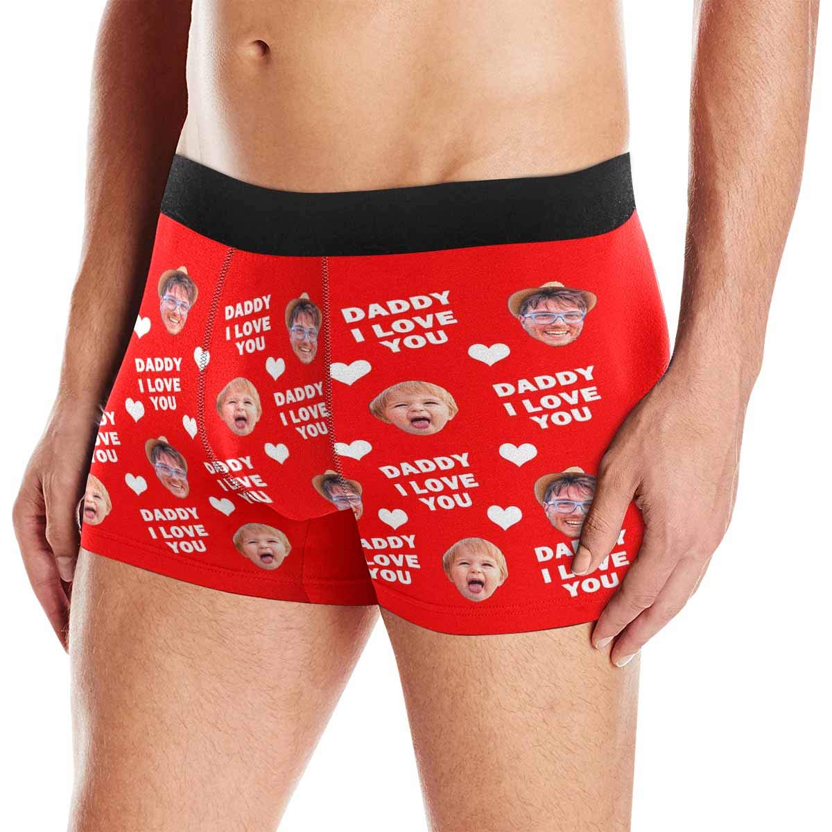 Custom Photo Face Men's Boxer Briefs - Personalized Novelty Underwear for Gifts, Birthdays & Anniversaries - Soft & Comfortable Black Underwear for Everyday Wear