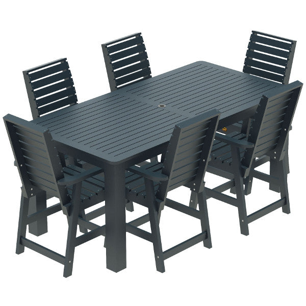 Glennville 7-Piece Counter Height Dining Set - Modern Kitchen & Breakfast Nook Table with Chairs for Small Spaces