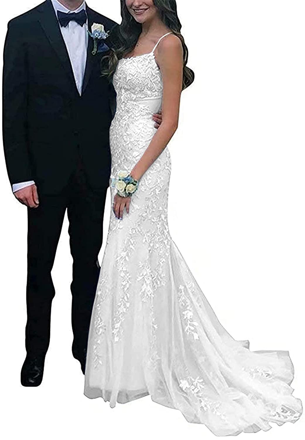 Elegant Lace Appliques Tulle Bridesmaid Dresses with Spaghetti Straps - Women's Mermaid Prom Gowns for Weddings, Parties & Special Occasions