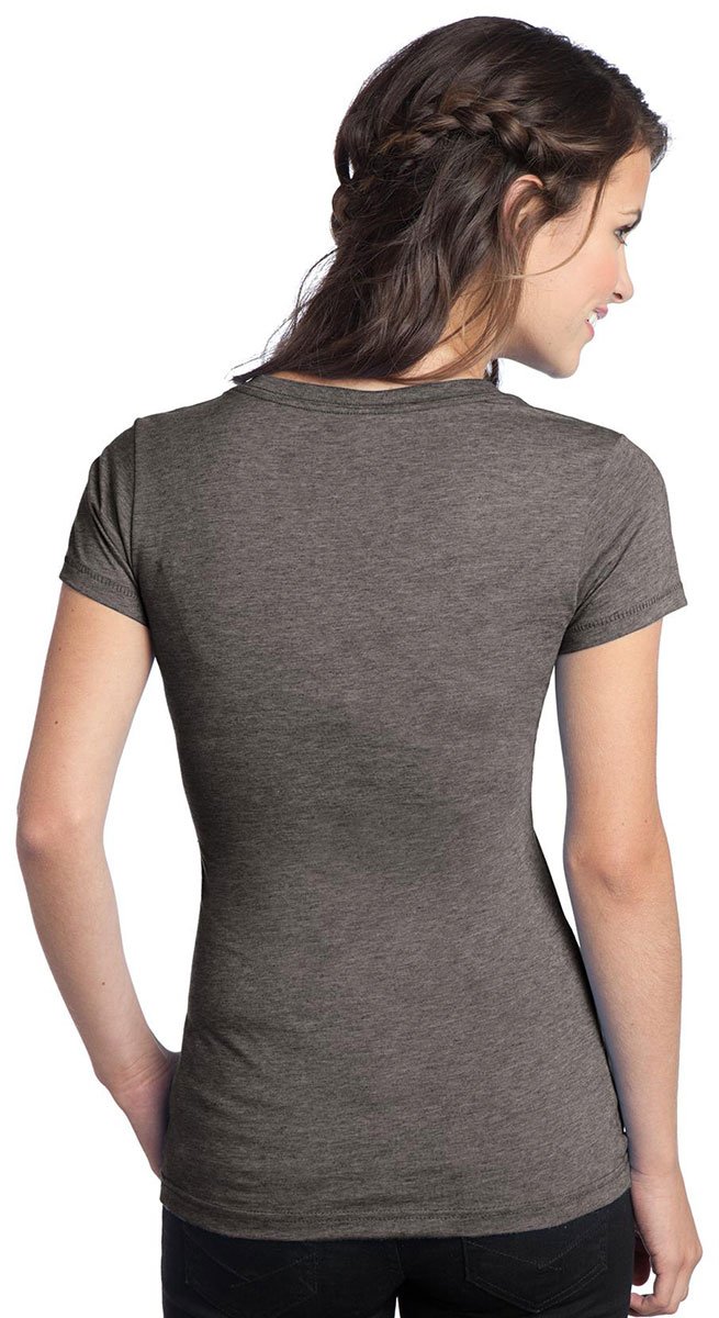District Women's Tri-Blend Heathered V-Neck T-Shirt - Soft Comfort Fit Casual Tee for Everyday Wear, Lounge & Workout