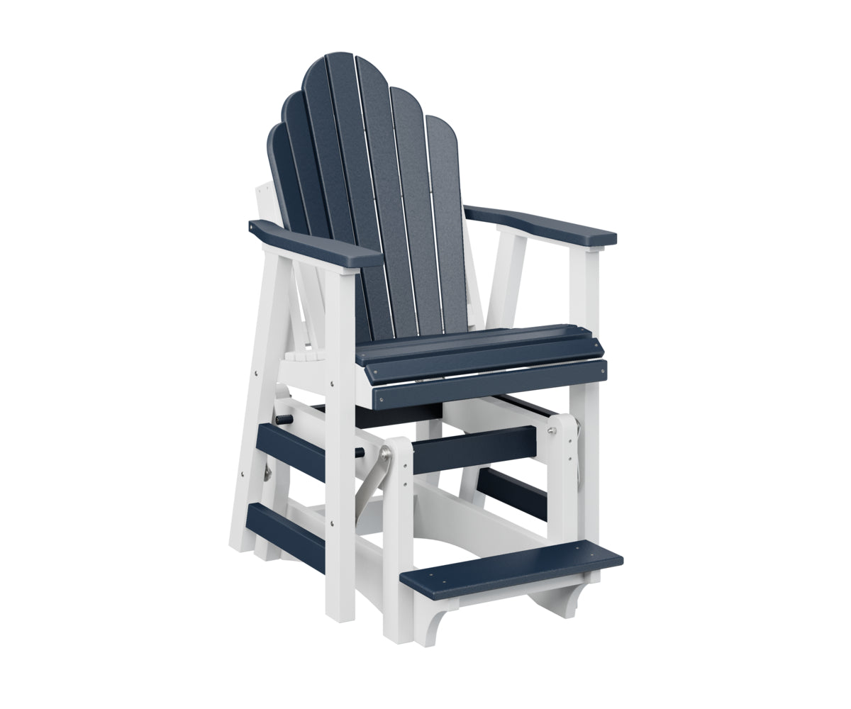 Berlin Gardens Cozi Back Single Counter Glider - Outdoor Patio Swivel Bar Stool for Kitchen Island, Deck & Poolside Relaxation