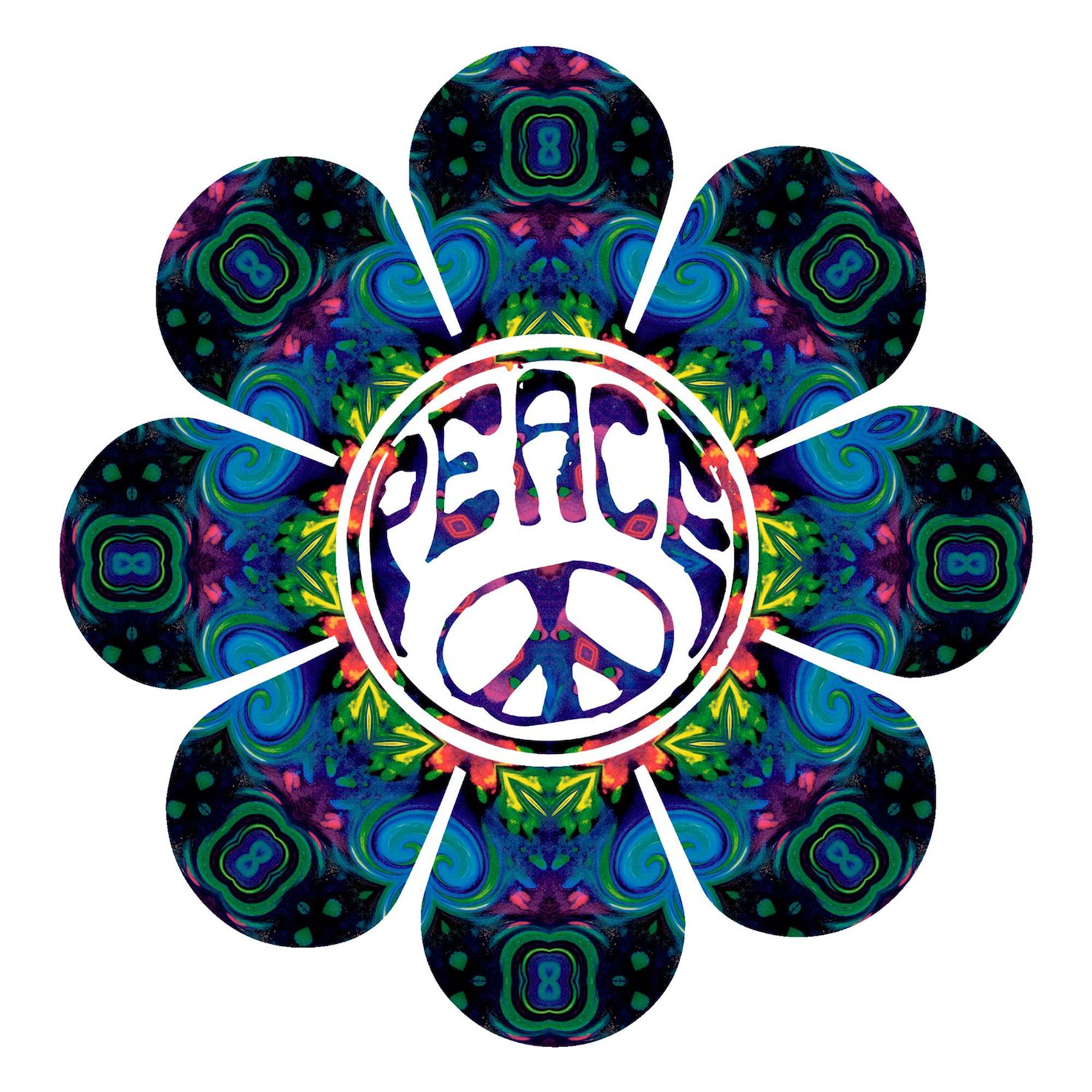 Peace Flower Festival Square Sticker - 3