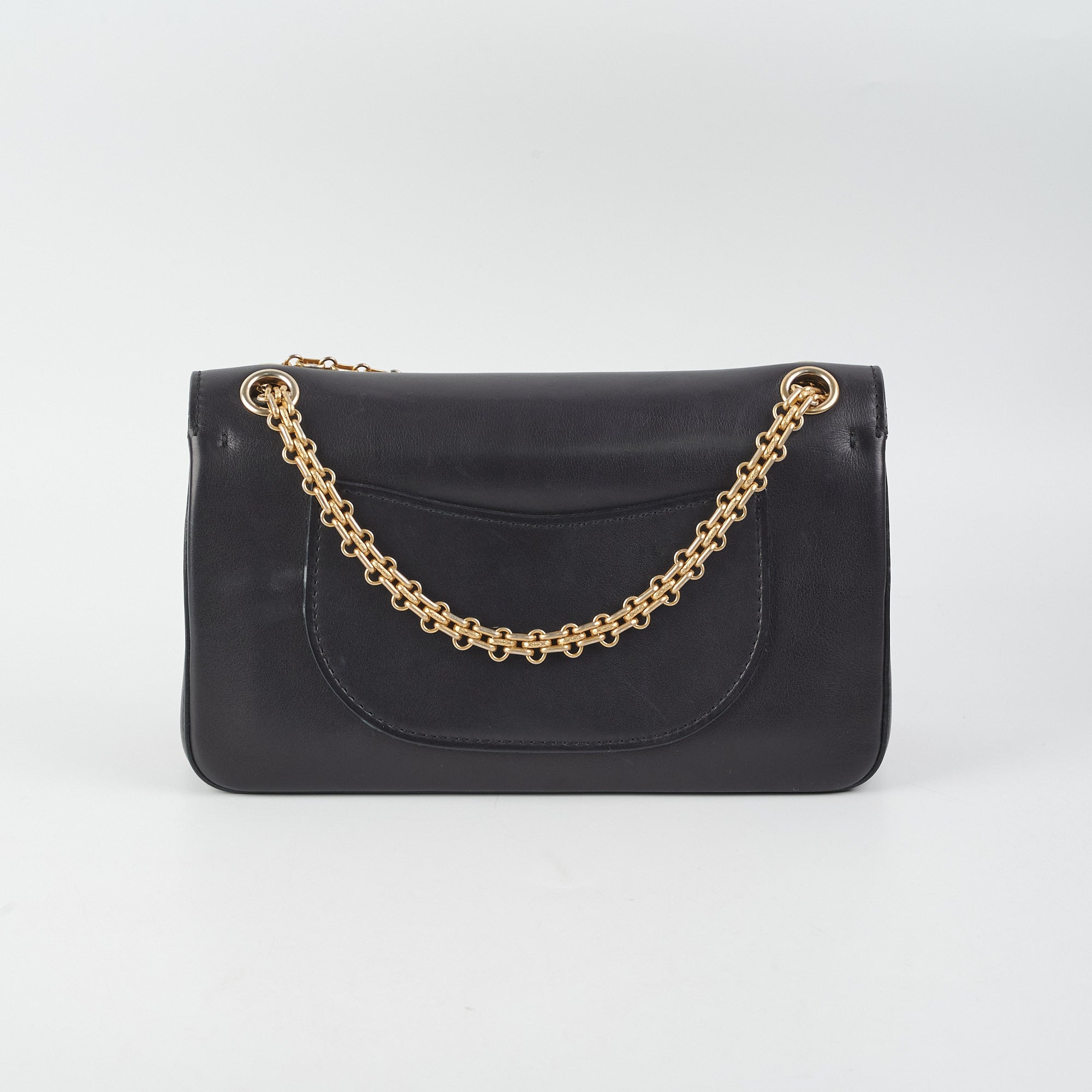 Chanel Nude Reissue 2.55 Flap Bag Black Leather Crossbody Purse for Women - Perfect for Evening Parties, Date Nights & Luxury Fashion Events