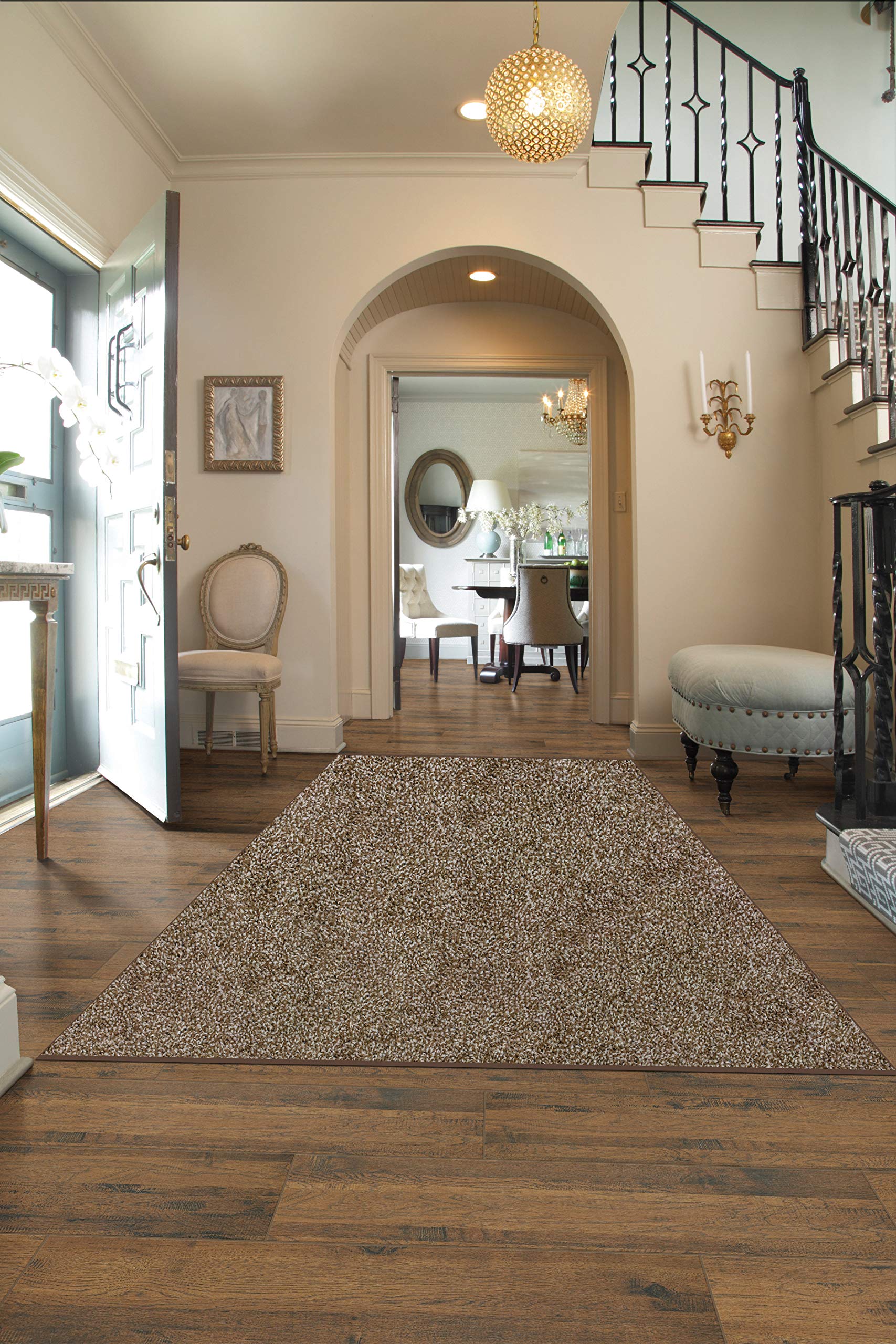 Koeckritz 8'x10' Chocolate Chip Area Rug - Soft Non-Slip Carpet for Living Room, Bedroom & Dining Area - Multiple Sizes & Shapes Available