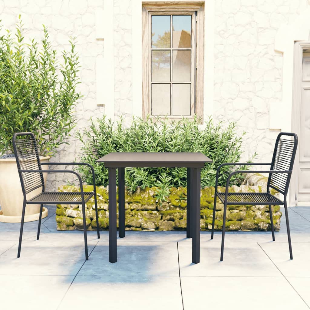 vidaXL 5-Piece Patio Dining Set - Outdoor Garden Furniture with Glass Table & Steel Chairs for Balcony, Backyard, Terrace - Perfect for Al Fresco Dining & Entertaining