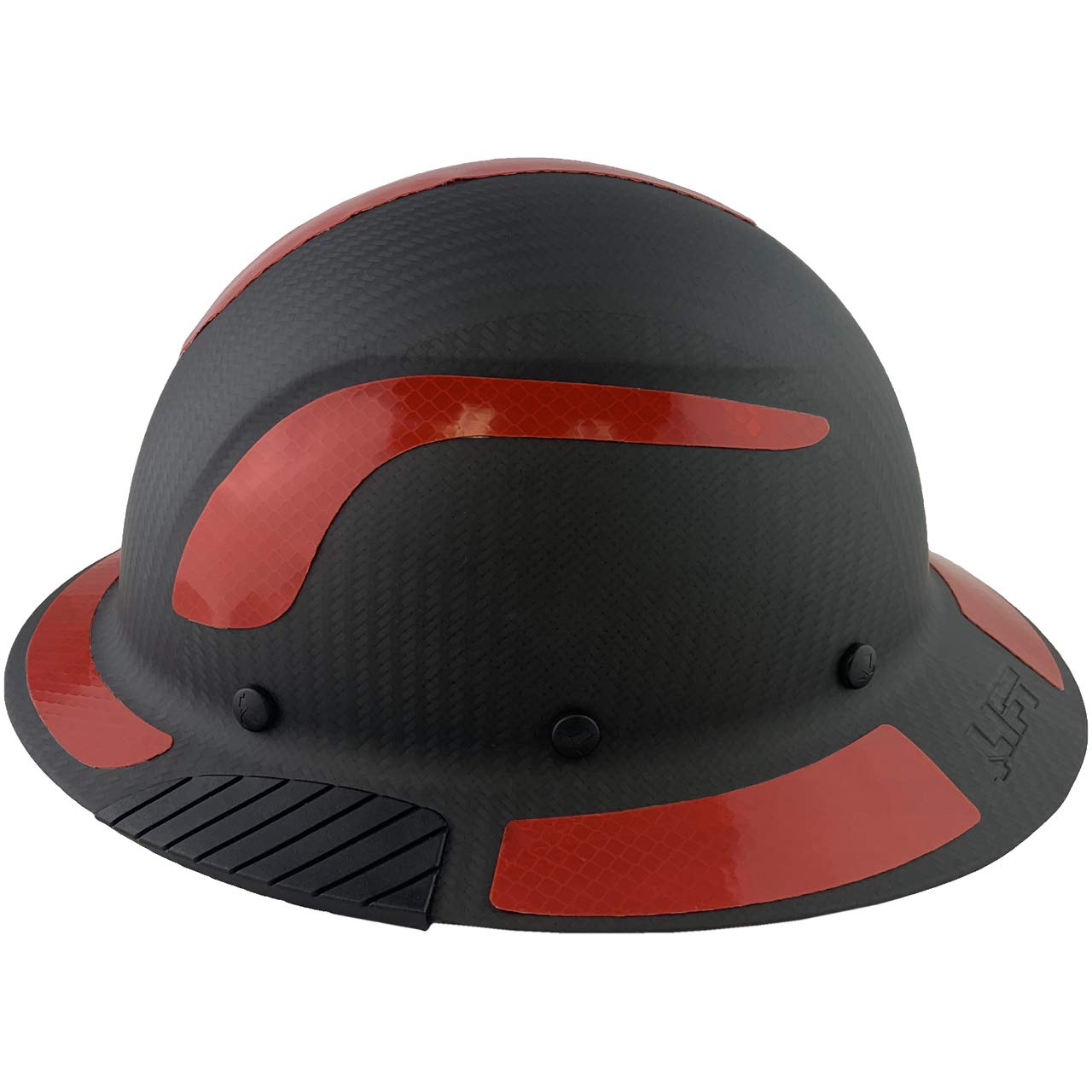 Premium Carbon Fiber Full Brim Safety Helmet - OSHA Approved Hard Hat with Red Reflective Decals & Free Tote Bag - Ideal for Construction, Industrial Work & Outdoor Safety Gear