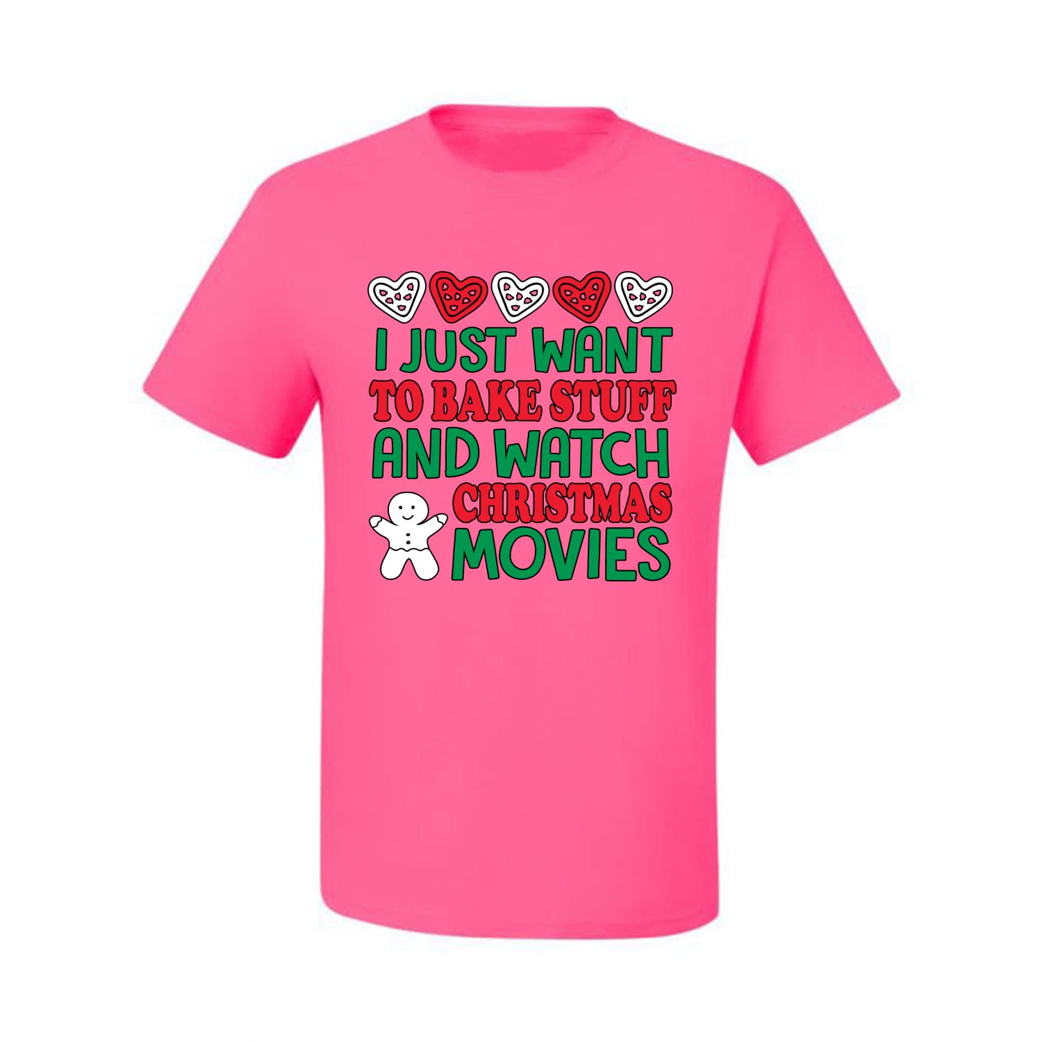 Funny Christmas Baking T-Shirt for Men - I Just Want to Bake Stuff and Watch Holiday Movies | Perfect Gift for Bakers & Christmas Lovers