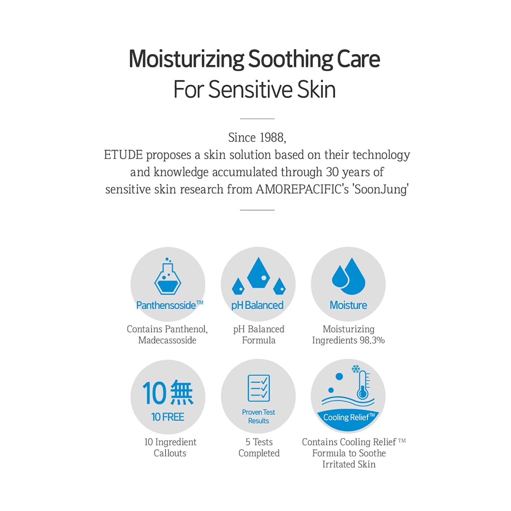 ETUDE House Soonjung pH 5.5 Relief Toner for Sensitive Skin - 350ml Korean Skincare with Clean Ingredients | Soothes, Hydrates & Calms Irritated Skin | Daily Moisturizing Facial Toner for Dry, Redness-Prone Skin | Perfect for Morning & Night Skincare Routine