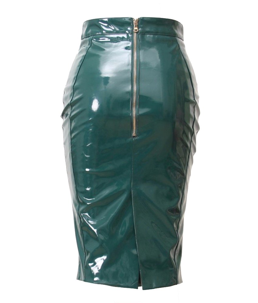 Sexy Turquoise PVC Pencil Skirt for Women - Pin-Up Style Fetish Skirt with Stretchy Comfort | Perfect for Cosplay, Burlesque Shows & Retro Fashion Outfits