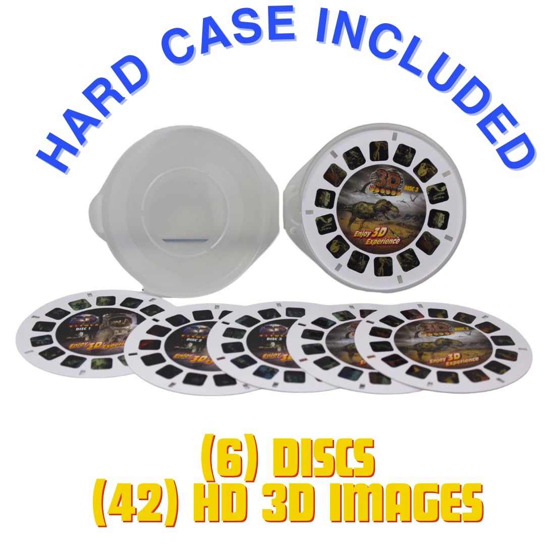 Space & Dinosaur Viewfinder Reels for Kids & Adults - 6 HD 3D Slide Reels with 42 Images | Retro Classic Toy for Family Fun, Educational Play & Nostalgic Entertainment