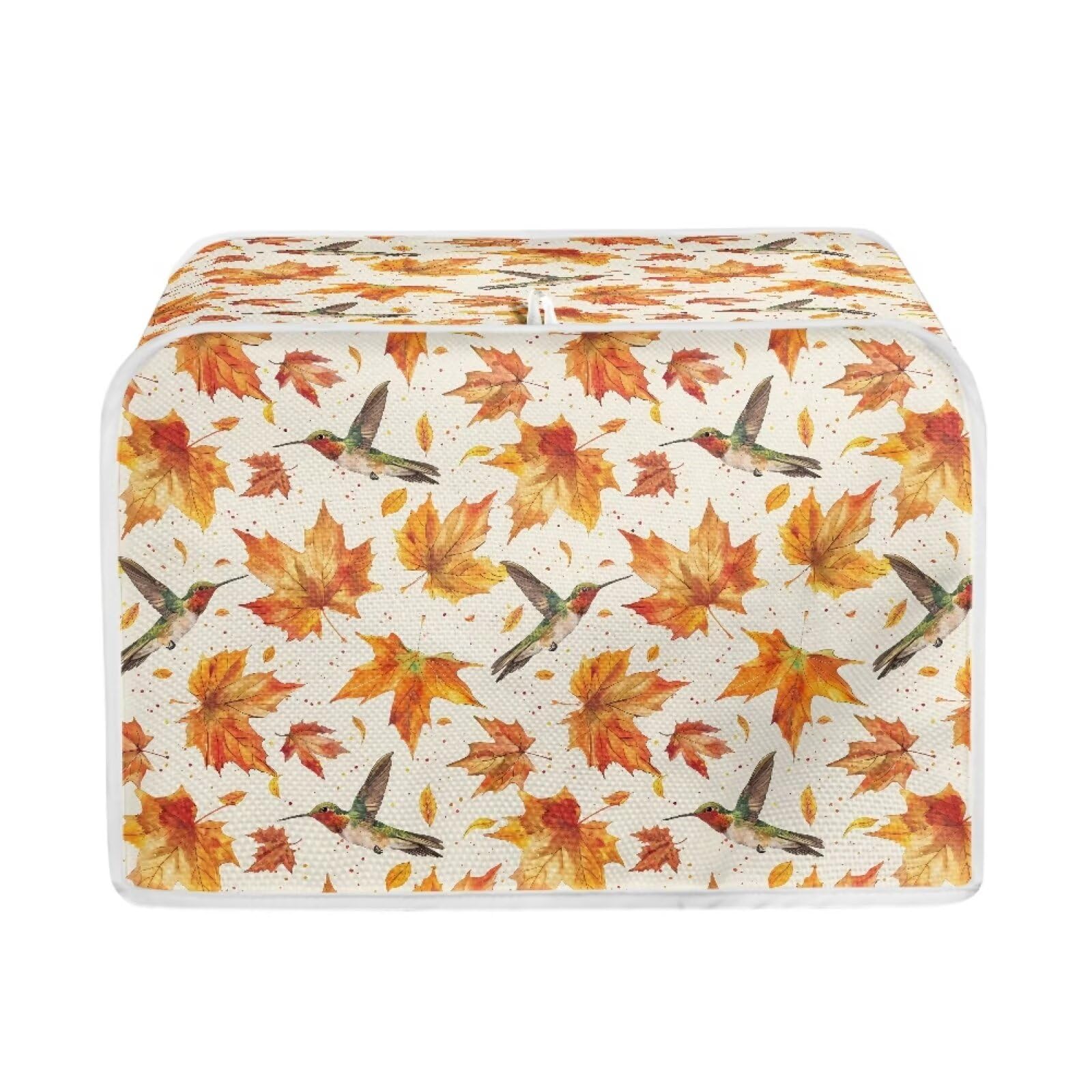 Biyejit 2-Slice Toaster Cover - Dust Proof & Fingerprint Resistant Kitchen Accessory for Bread Maker & Oven Protector - Thanksgiving Maple Hummingbirds Decor - Perfect for Small Kitchens, Breakfast Nooks & Holiday Home Decor