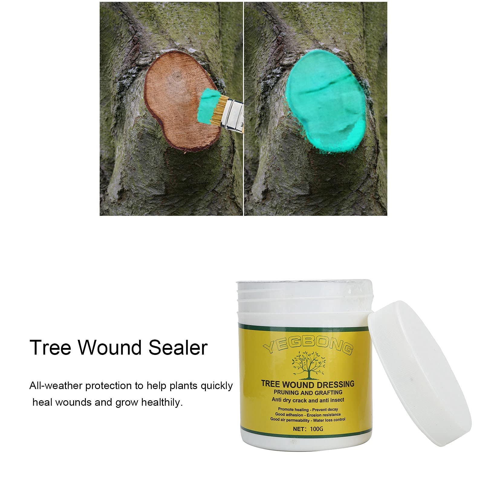 Tree Wound Healing Agent & Sealer - Easy-to-Use Grafting Compound for Rose Bushes, Shrubs & Fruit Trees | Protects & Repairs Damaged Bark | Ideal for Pruning, Grafting & Storm Damage Repair