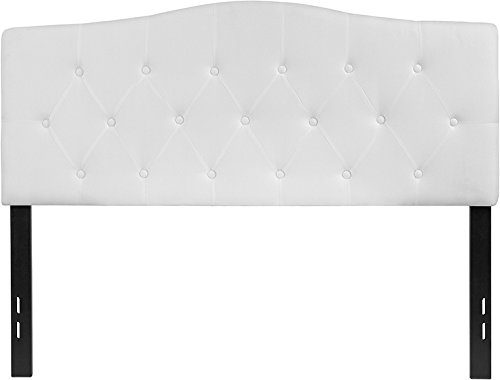 Cambridge Tufted Upholstered Full Size Headboard - White Fabric 56.75