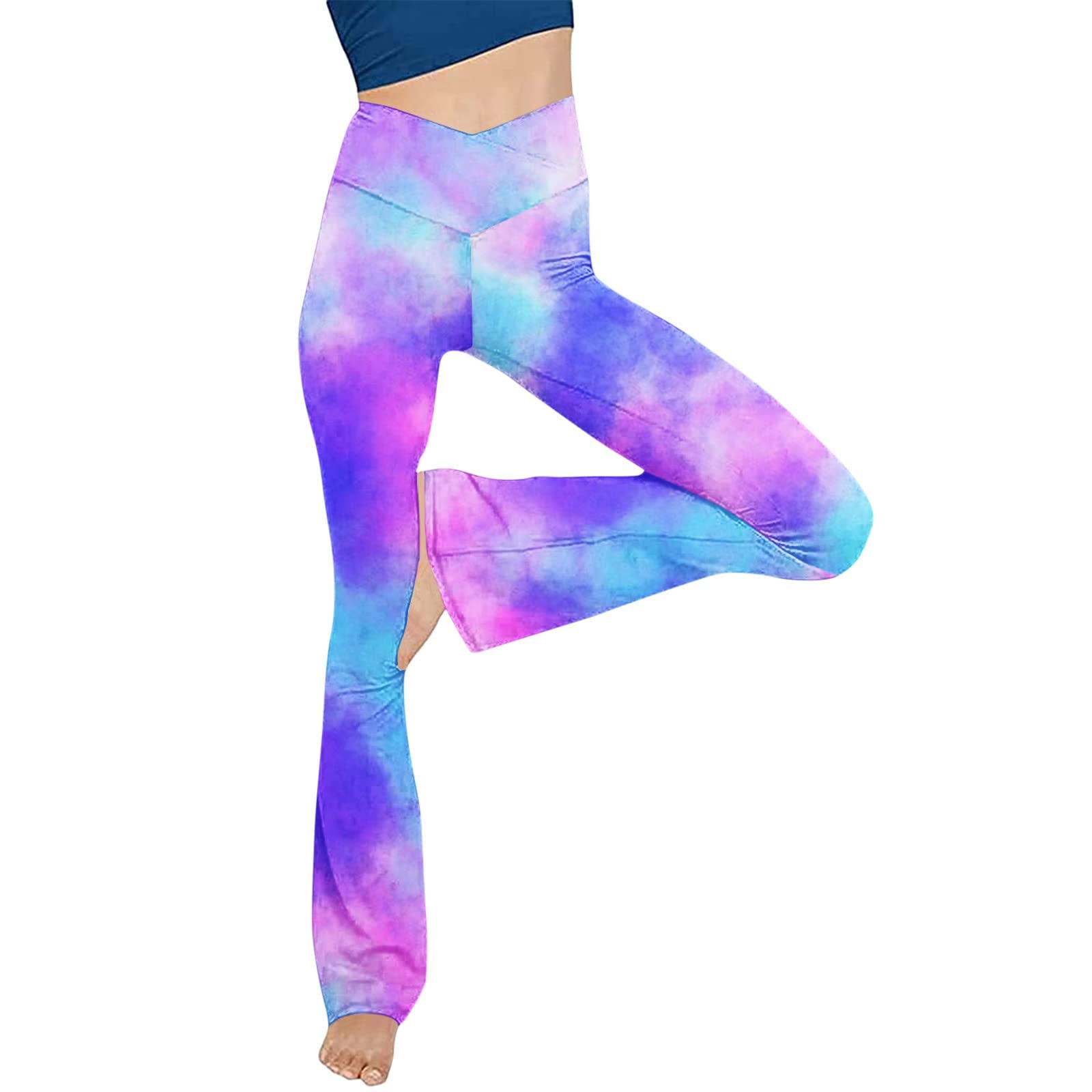 SHENGXINY Women's High Waisted Flare Leggings - Bootcut Yoga Pants with Tummy Control for Workout & TikTok - Stretchy Comfort for Gym, Lounge & Casual Wear