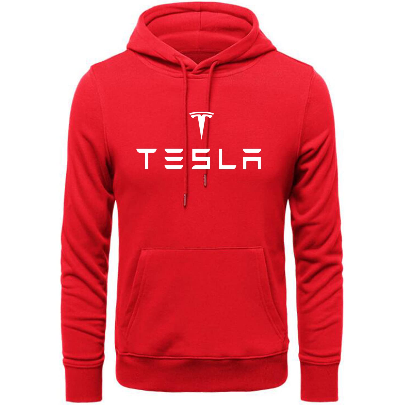 Tesla Logo Men's Hoodie - Classic Pullover Sweatshirt for Casual Wear & Street Style | Tesla Fan Merchandise, Gifts for Tesla Enthusiasts