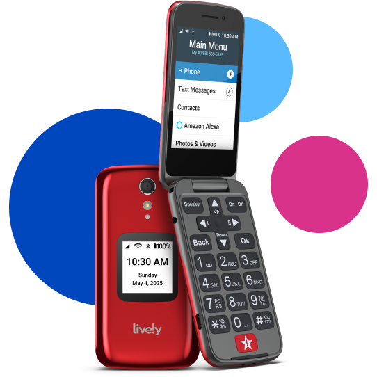 Lively® Jitterbug Flip2 Easy-to-Use Senior Cell Phone with Large Buttons - Red | Perfect for Elderly Parents & Grandparents | Emergency Alert & Hearing Aid Compatible