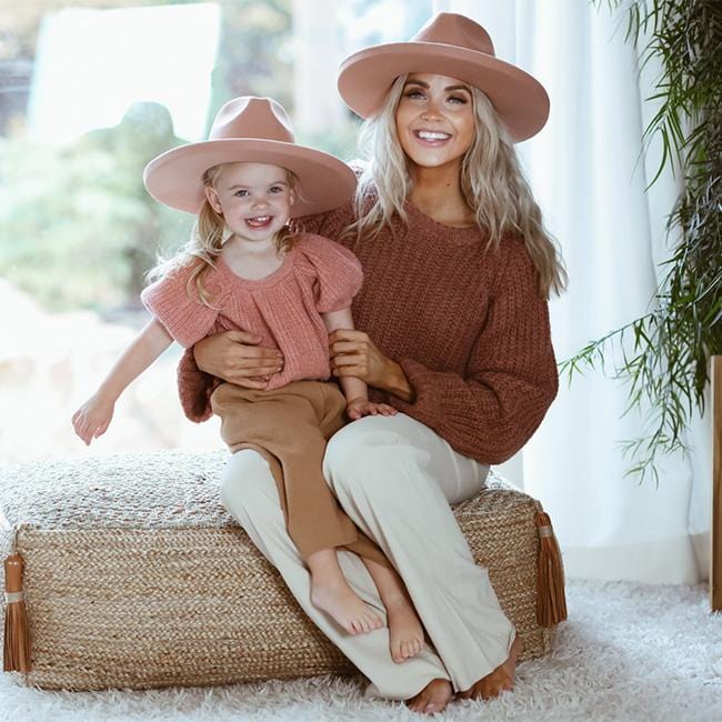 Cara Loren Kids Fashion Pencil Brim Hat - Stylish Sun Protection for Girls Outdoor Activities & School