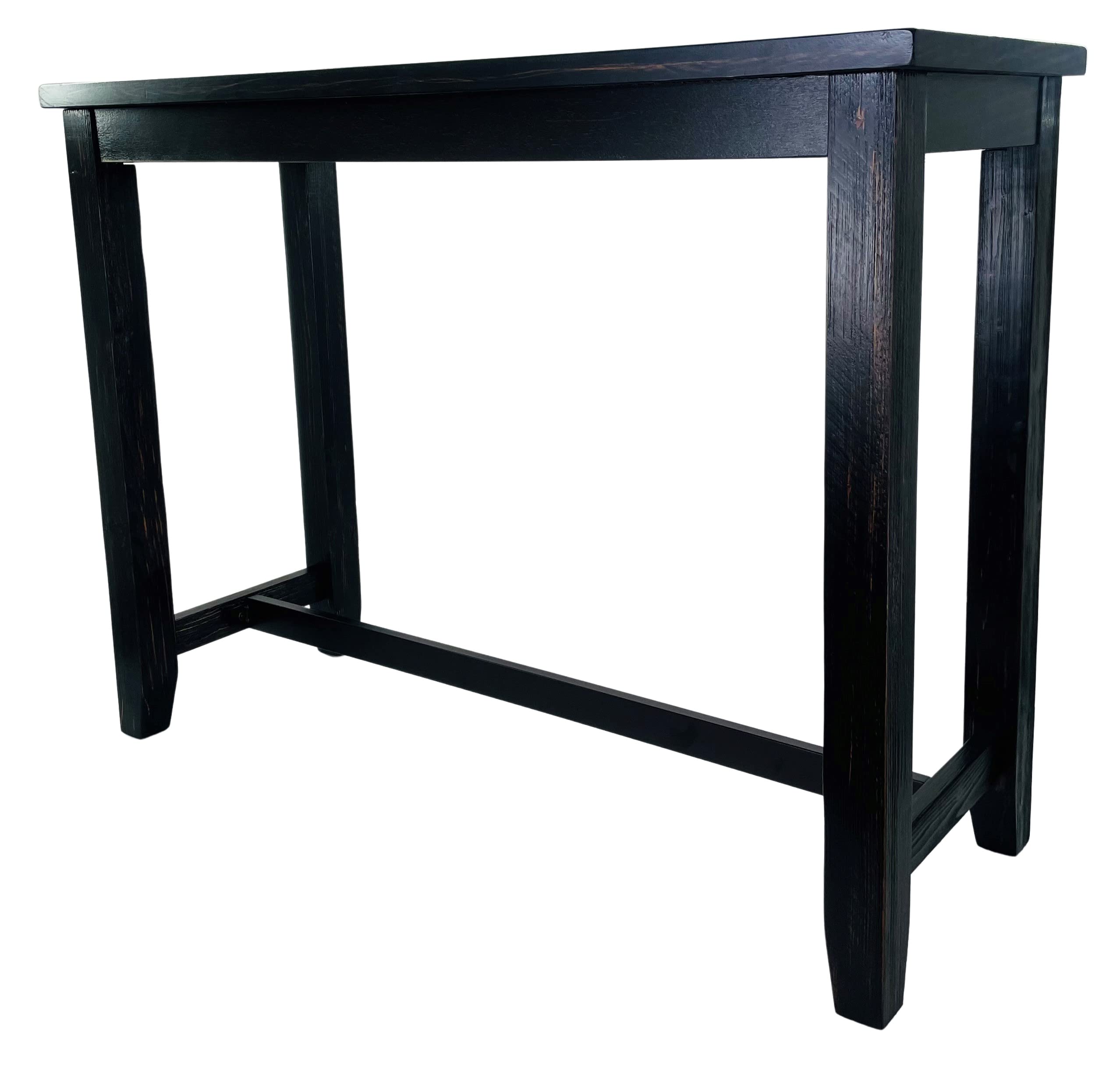 Antiqued Black Counter Height Console Table - Rustic Farmhouse Entryway & Kitchen Island Decor for Small Spaces | TreesnTrends