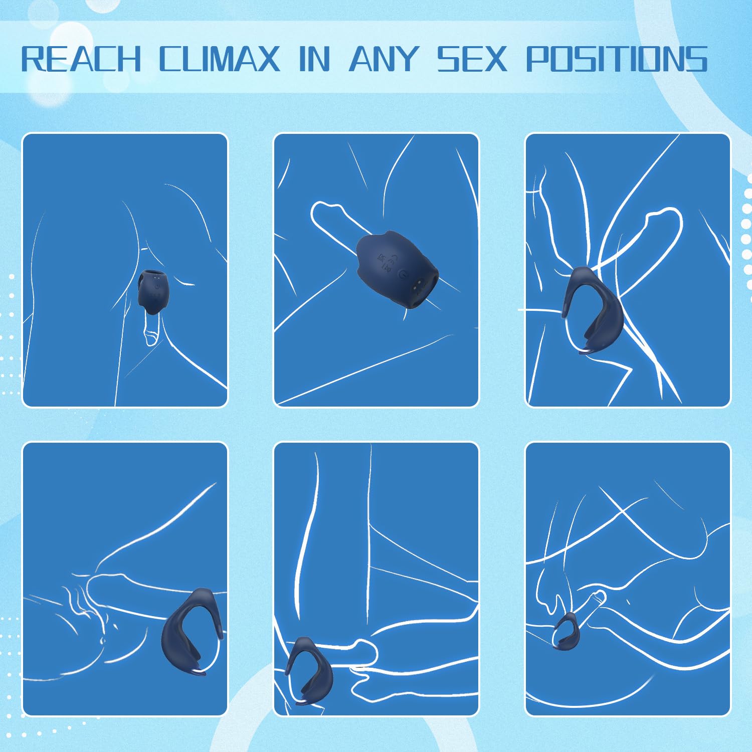 Premium Silicone Vibrating Cock Ring for Men - 10 Powerful Vibration Modes, Stretchy Design for Stronger Erection & Enhanced Pleasure - Stimulates Penis, Perineum & Testicles - Couples Sex Toy for Intimate Moments & Spicy Nights