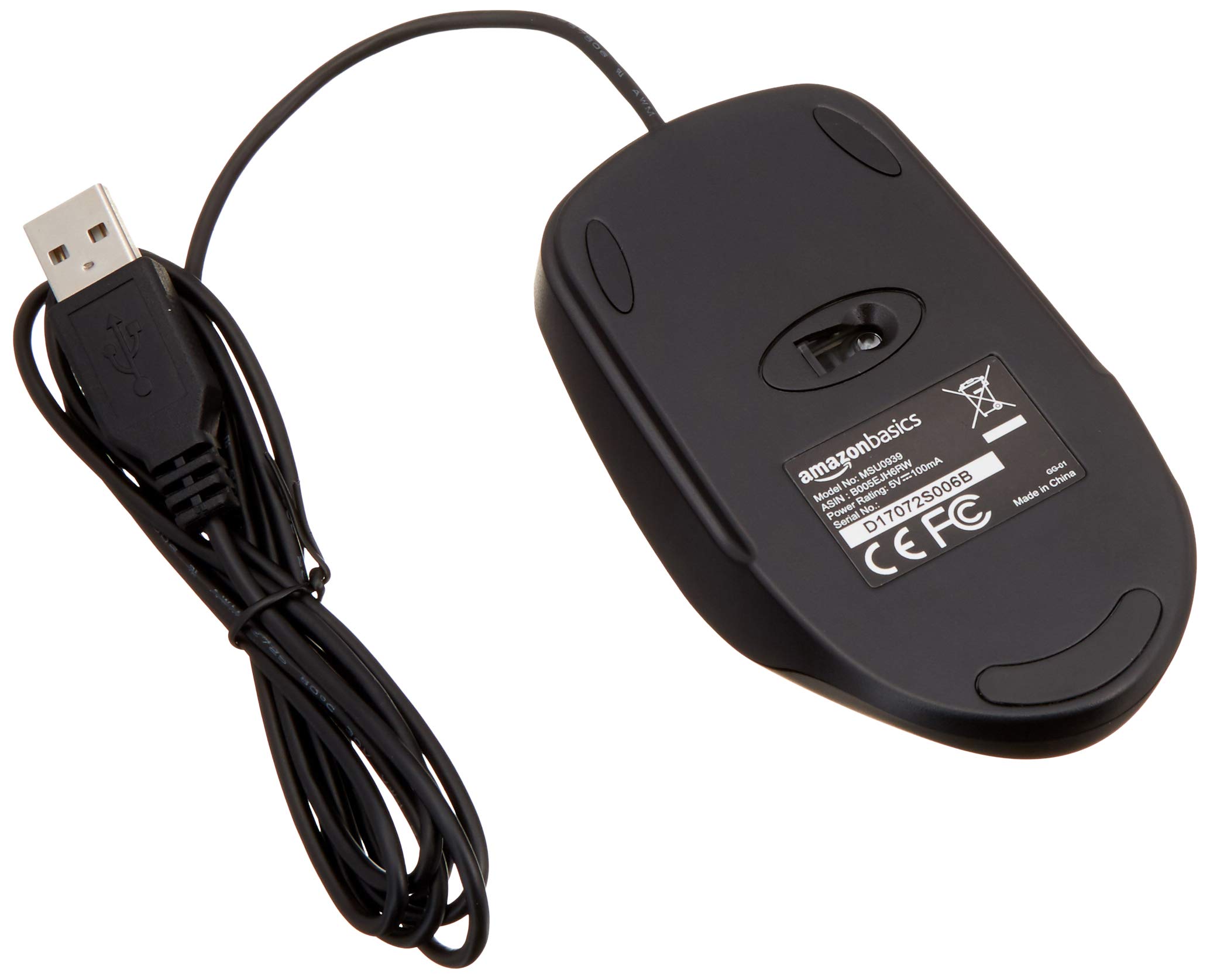 AmazonBasics USB Wired Keyboard and Mouse Combo - Ergonomic Full-Size Keyboard with 3-Button Wired Mouse (Black) for PC, Laptop, Office & Gaming Setup