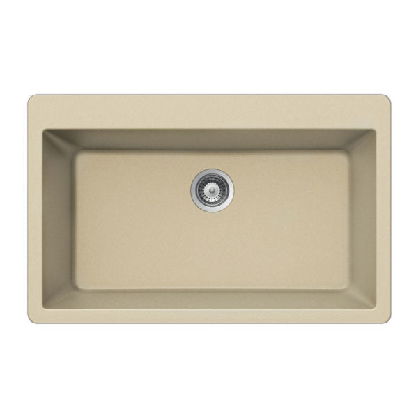 Hamat SIO 3321ST SD Granite Topmount Large Single Bowl Kitchen Sink - 33