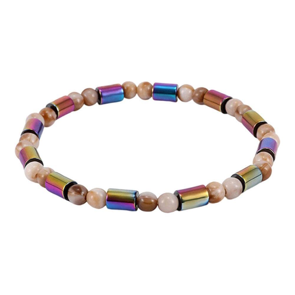 GEKUPEM Magnetic Therapy Anklet Bracelet for Weight Loss & Slimming - Hematite Gallstone Beads with Acupressure Stimulation - Adjustable Fat Burning Bracelet for Women & Men | Perfect for Yoga, Fitness & Daily Wear