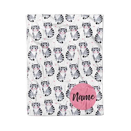 Personalized Funny Cat Lover Fleece Throw Blanket - Warm & Lightweight Blankets for Cat Owners (Small/Medium/Large) - Perfect Gift for Cat Lovers, Cozy Home Decor & Couch Companion