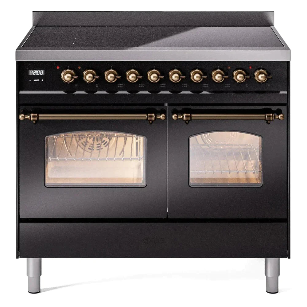 ILVE 40 Nostalgie II Series Freestanding Electric Double Oven Range - 6 Burners, Triple Glass Cool Door, Convection Oven, TFT Display & Child Lock | Perfect for Home Kitchens & Professional Chefs (Model UPDI406NMP)