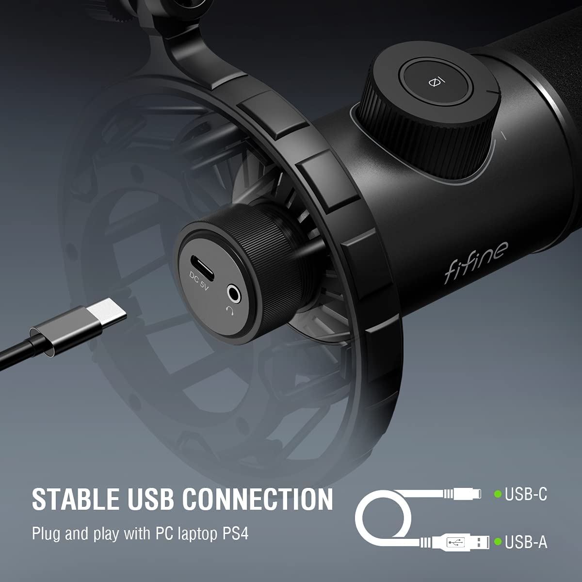 FIFINE K658 USB RGB Gaming Microphone with Cardioid Pickup, Live Monitoring & Mute Button - Perfect for Streaming, Podcasting, Gaming & Karaoke (PC/PS4/PS5/Mac)