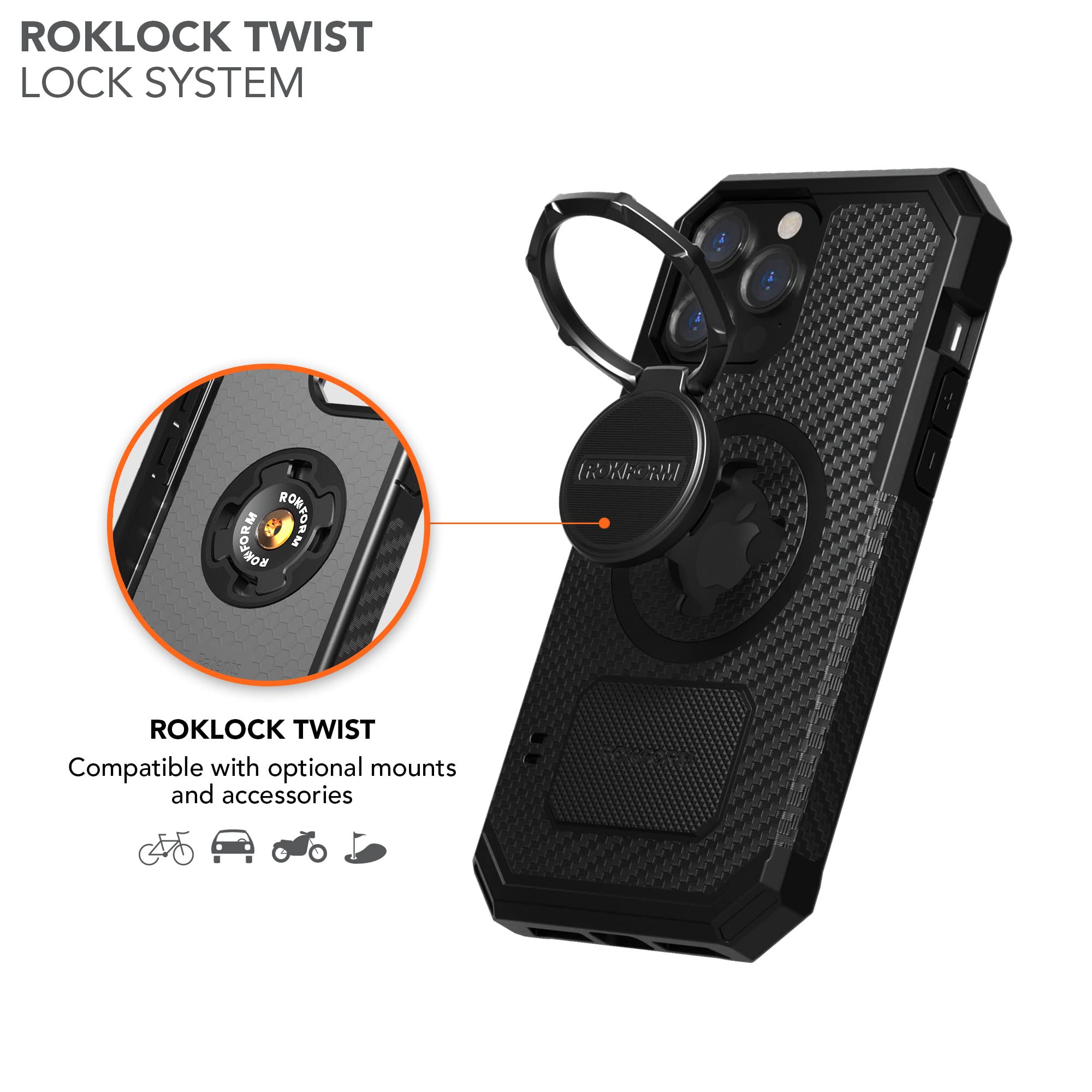 Rokform Rugged Case for iPhone 13 Pro Max with Pro Series Bike Mount - Durable Protective Cover & Secure Cycling Phone Holder for Outdoor Adventures, Motorcycle Rides & Active Lifestyles
