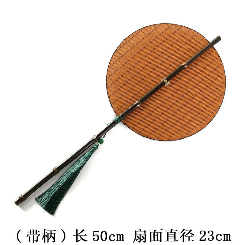 Hand-Woven Bamboo Folding Fan for Women - Traditional Chinese Palace Style Summer Cooling Fan - 8.3 Inch Portable Yellow Bamboo Fan for Outdoor, Travel & Home Decor