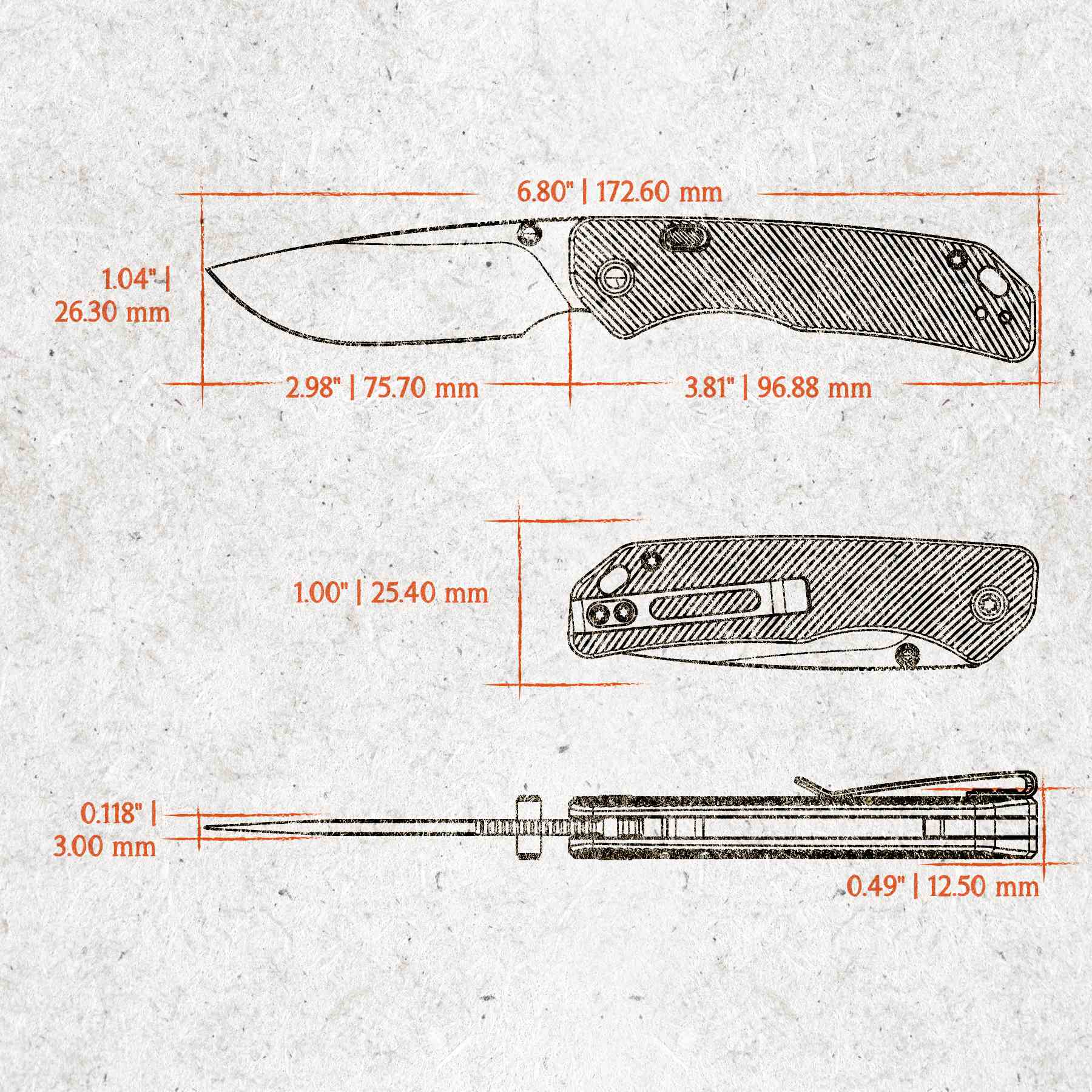 Marten A1606 Top Liner Lock Folding Knife - 2.98