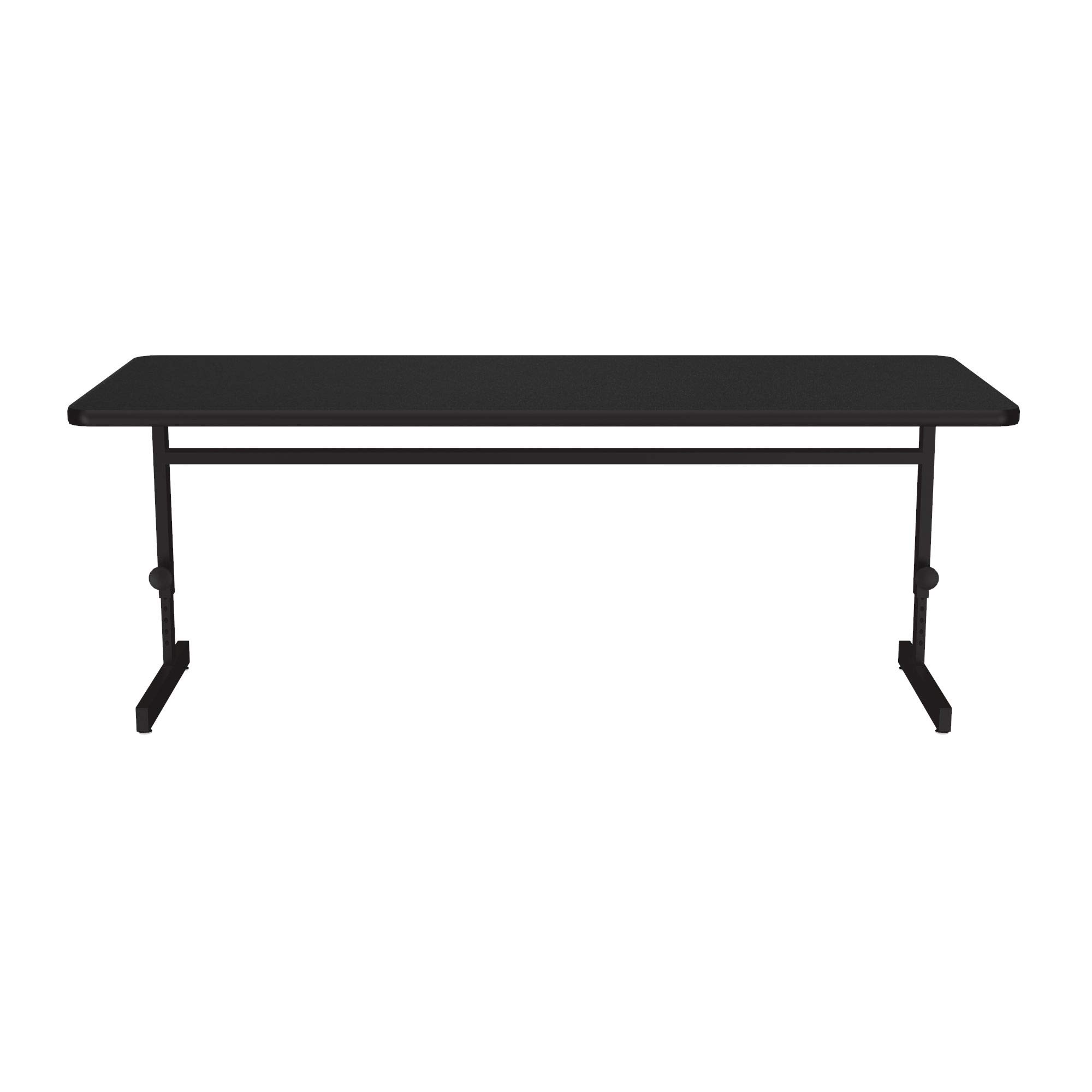 Correll 24x60 Inch Adjustable Height Rectangular Training & Computer Desk with Black Granite Melamine Top, Steel Frame - Ergonomic Workstation for Home Office, Gaming, and Study (CSA2460M-07)