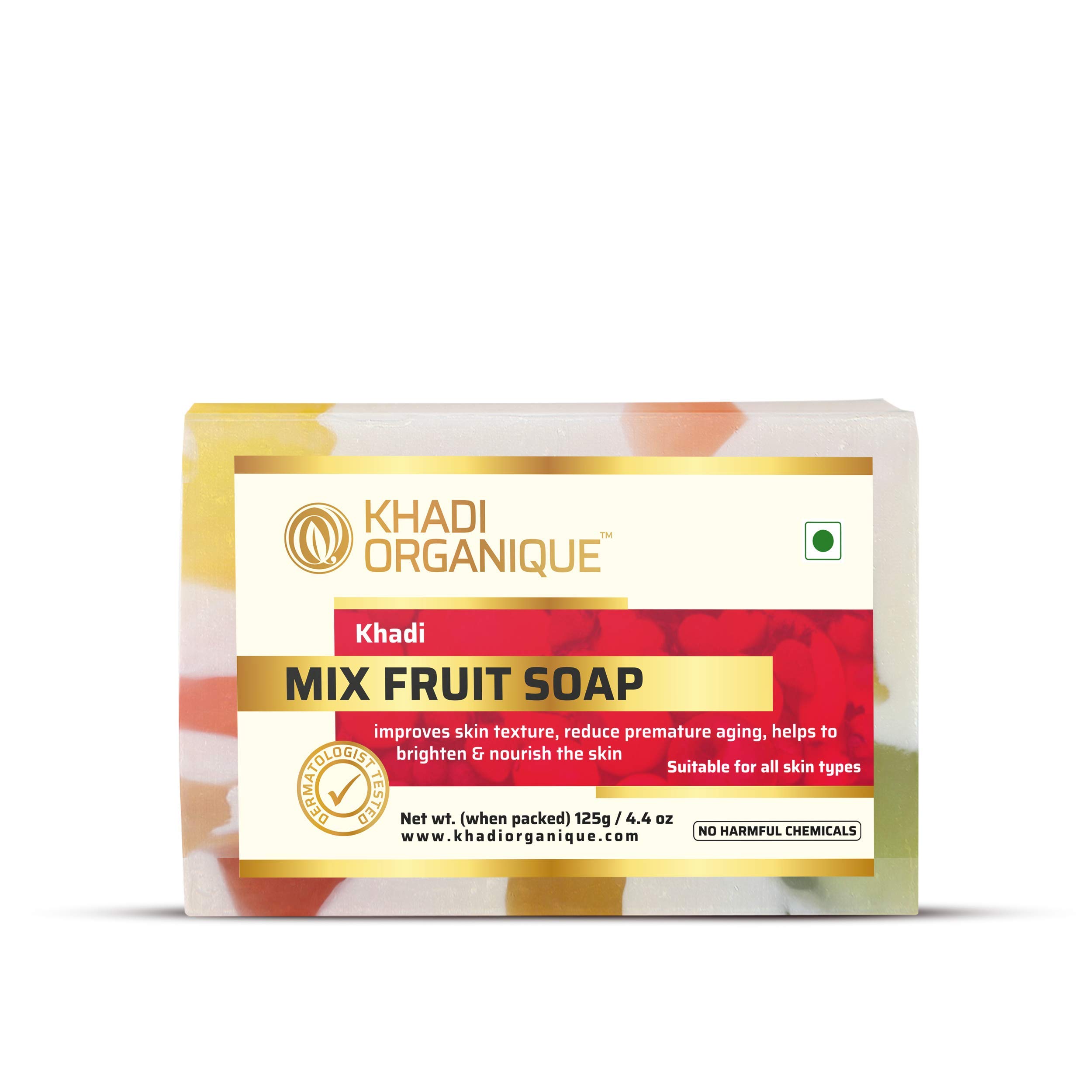 Khadi Organique Handmade Mix Fruit Soap with Essential Oil - 2 Pack | Natural Skincare for Dry & Sensitive Skin | Perfect for Daily Face & Body Wash, Gift Sets