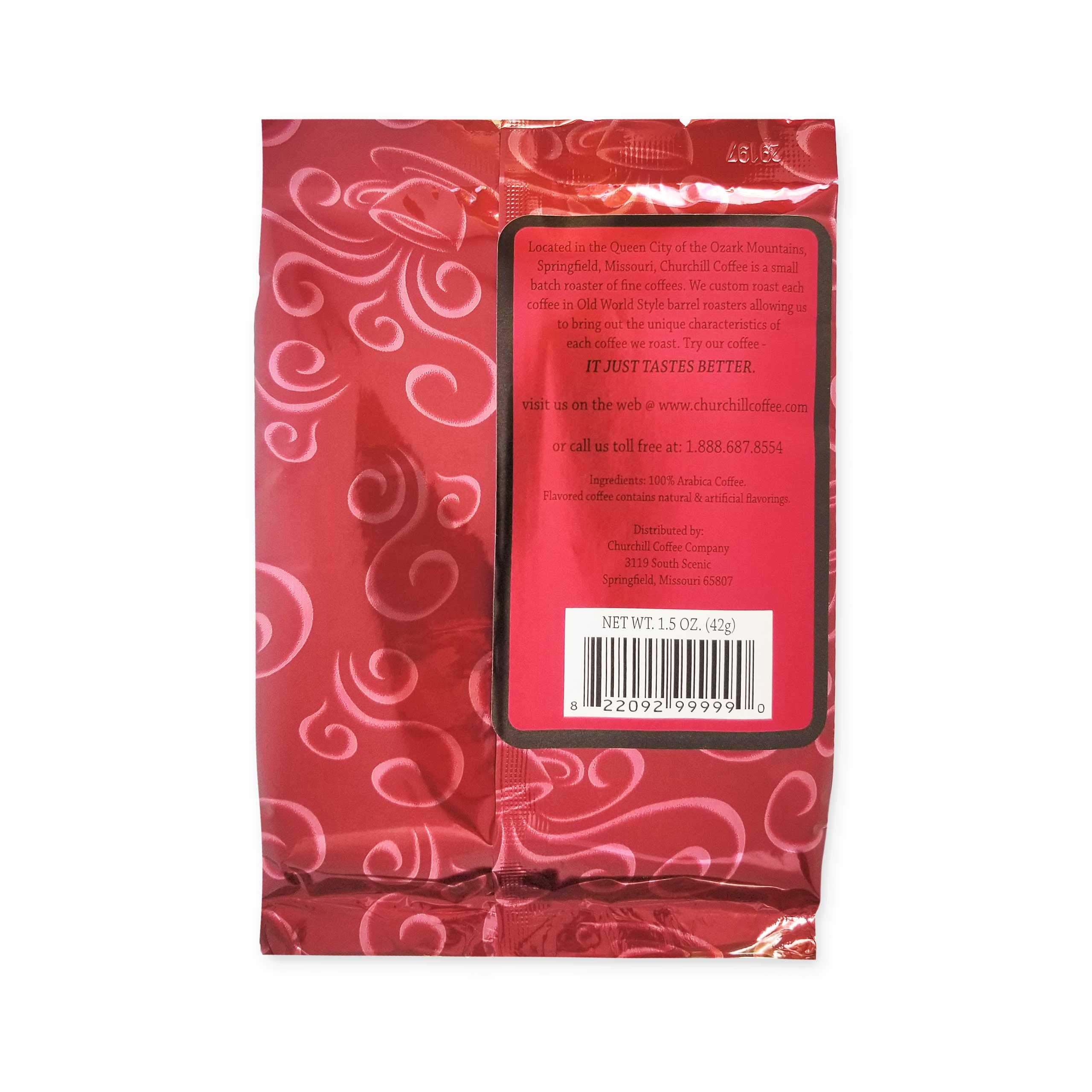 Churchill Coffee Strawberry Shortcake Flavored Ground Coffee - 10 Portioned Packs (1.5 oz Each) - Perfect for Breakfast, Dessert & Gift Giving