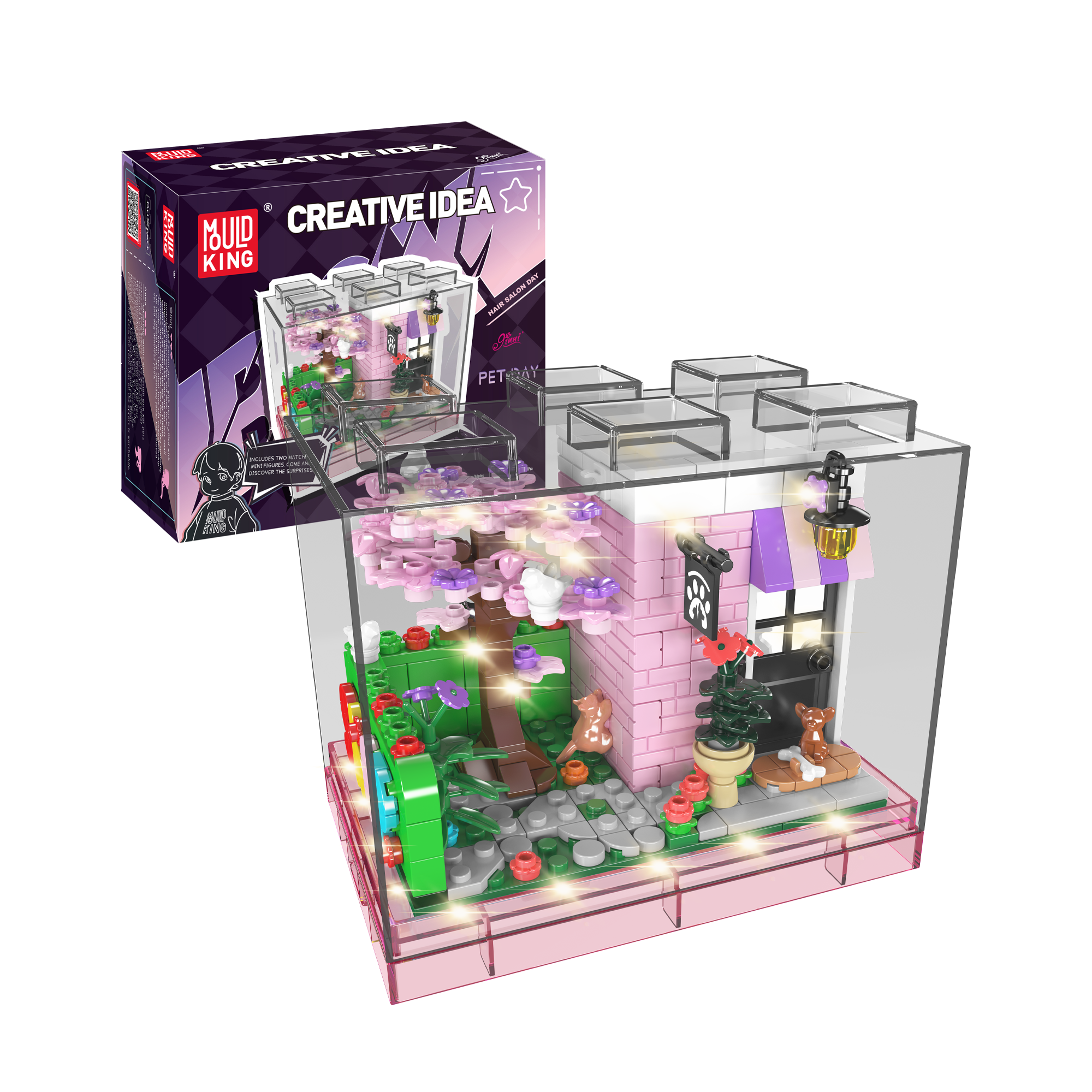 Mould King 24038 Hair Salon Day Building Blocks Set - 388 Pieces Creative Toy for Kids, Perfect for Pretend Play & Role-Playing Games