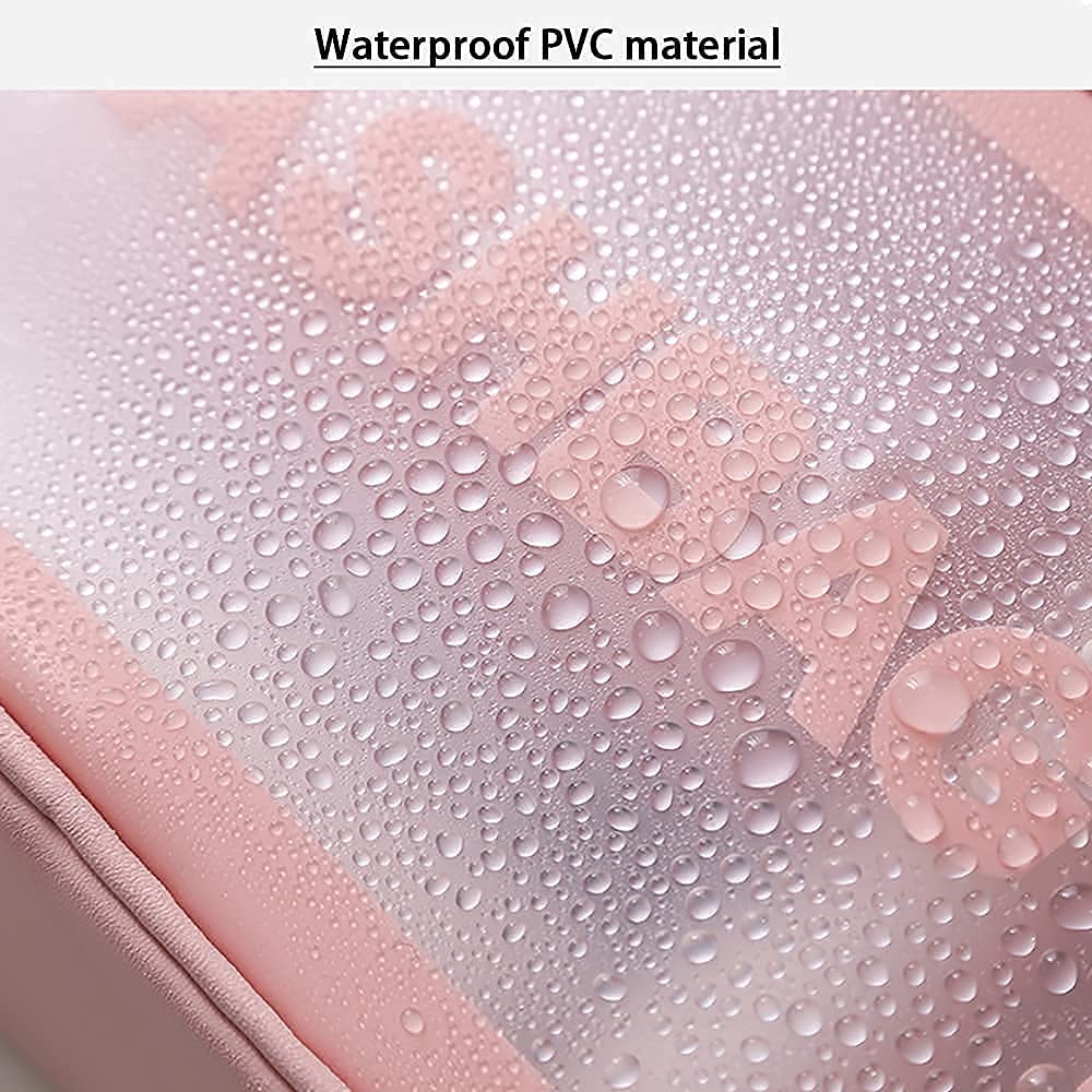 BESTOTTAM Waterproof Makeup Bag for Women - Portable Cosmetic Organizer with Brush Holder, Travel Toiletry Pouch, Vanity Storage Case (Pink) | Ideal for Travel, Gym, Daily Makeup Kit Organization & Beauty Essentials Storage