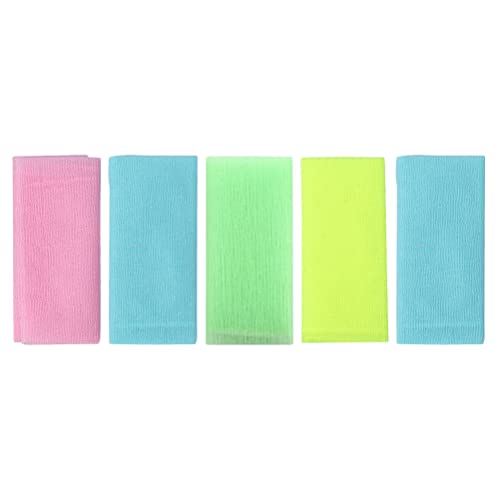 5-Pack Exfoliating Bath Towels - Premium Body Scrub Towels for Spa, Shower & Dry Brushing | Soft Back Strips for Deep Cleansing & Dead Skin Removal | Home Bath Essentials for Women & Men