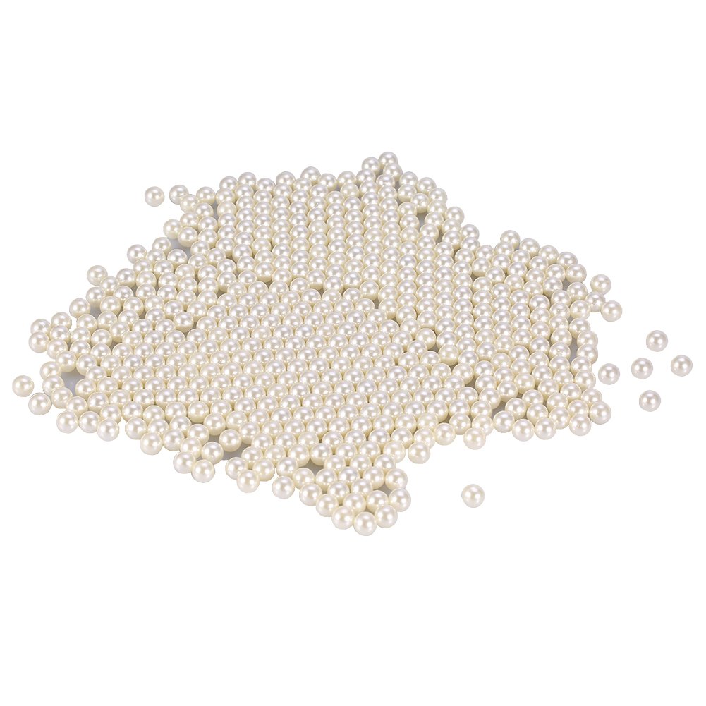 1300PCS White Artificial Pearls Beads for Makeup Organizer - Loose Pearls Makeup Case Filler, Brush Holder Accessories, DIY Jewelry Making & Home Decor