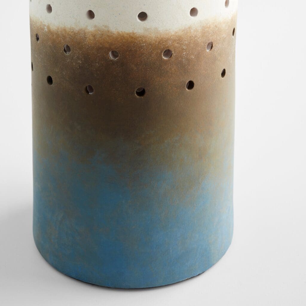 Cyan Design 11545 Paralos Vase - Small Grey and Navy Ombre Ceramic Vase for Home Decor, Wedding Centerpiece, or Gift Idea
