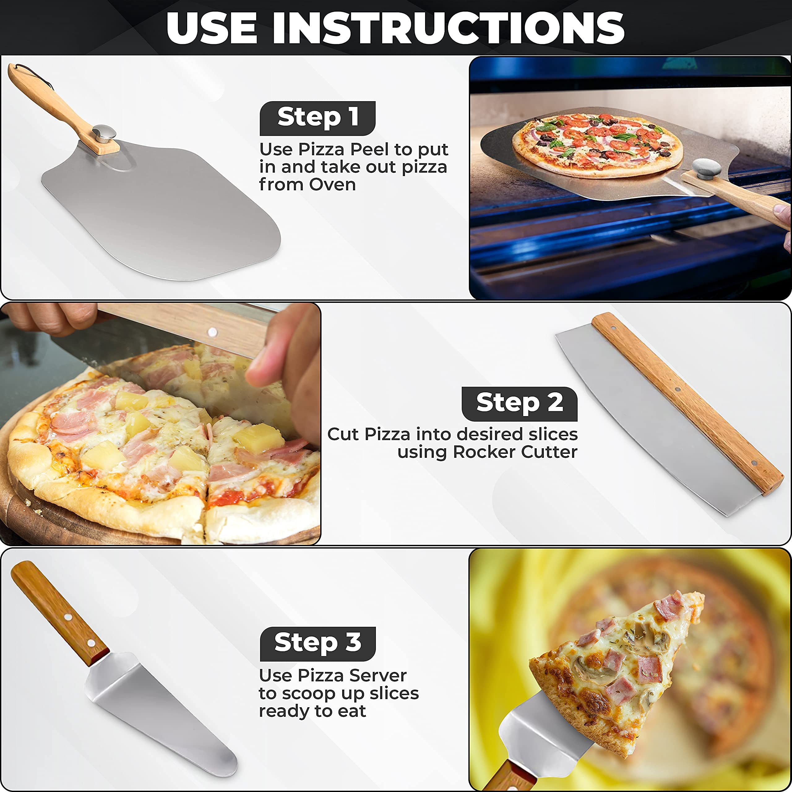 Premium 3-in-1 Pizza Oven Accessory Set - 12