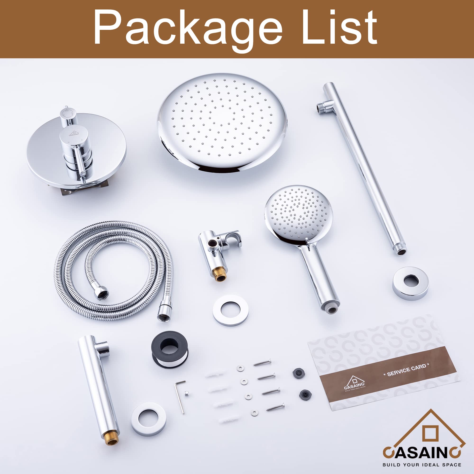 CASAINC Complete Shower System with Tub Spout - 9.5